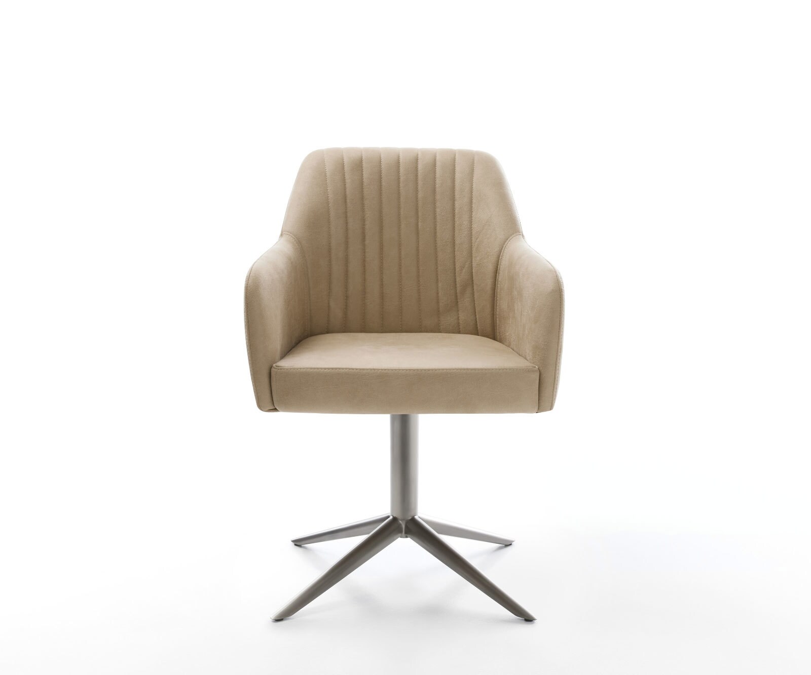 Въртящ се стол Greg-Flex микрофибър бежов винтидж основа графит 360° въртяща се люлееща се функция сърцевина от джобни пружини 1