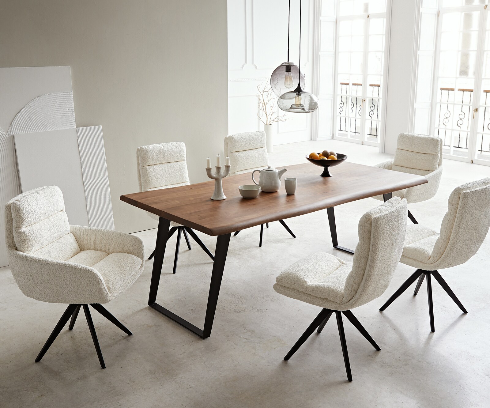 Маса 200x100 Акация Кафяв Метал под ъгъл Edge 8