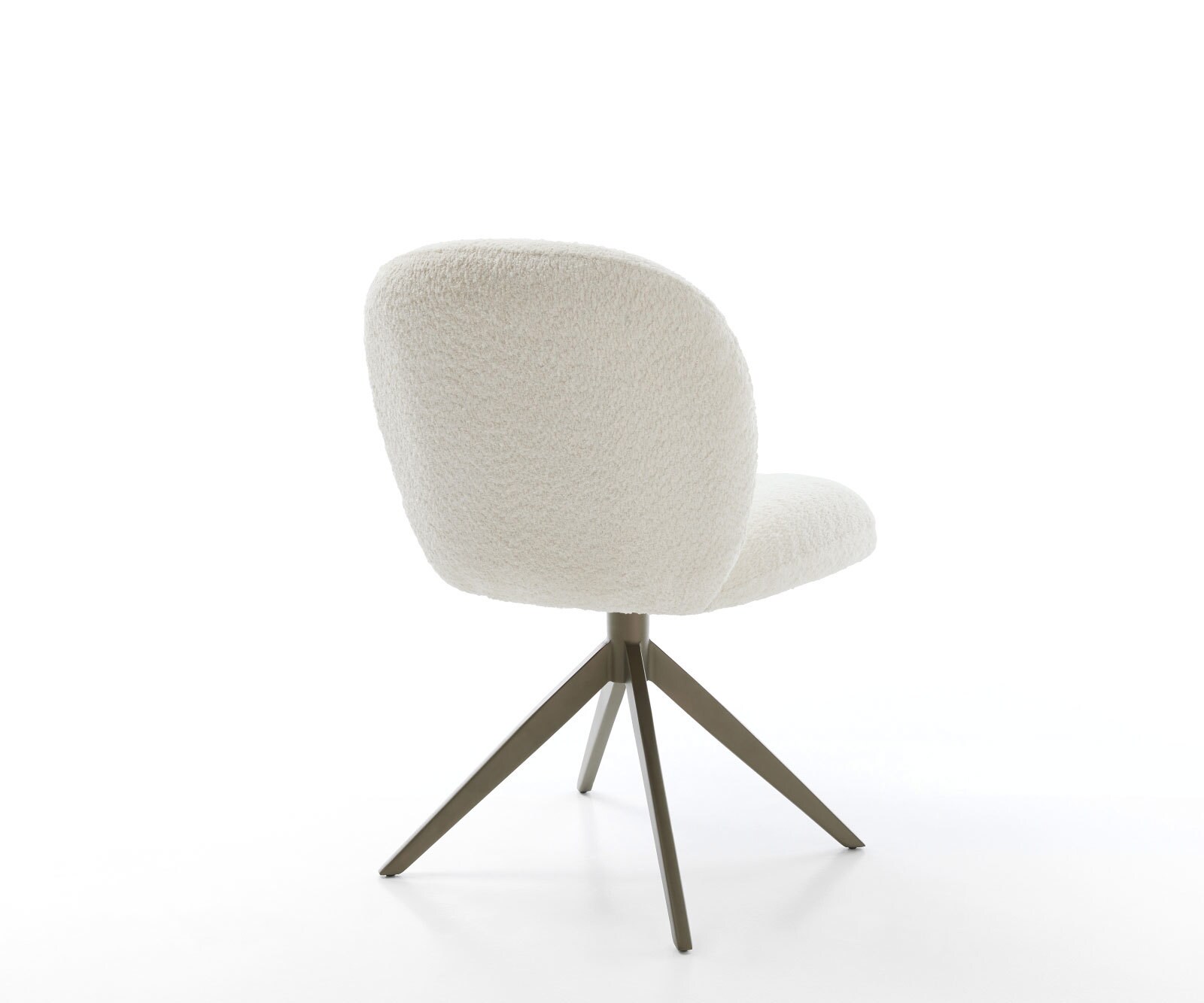 Въртящ се стол Nube-Flex Bouclé White Cross frame wide Effect finish Titanium 360° swivel Rocking function Pocket spring core 4