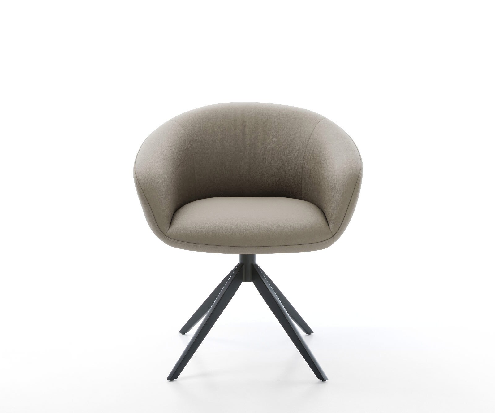 Въртящ се стол Vinka-Flex с подлакътници от естествена кожа кална кръстосана рамка широка черна 360° въртяща се люлееща се функция сърцевина от джобни пружини 2