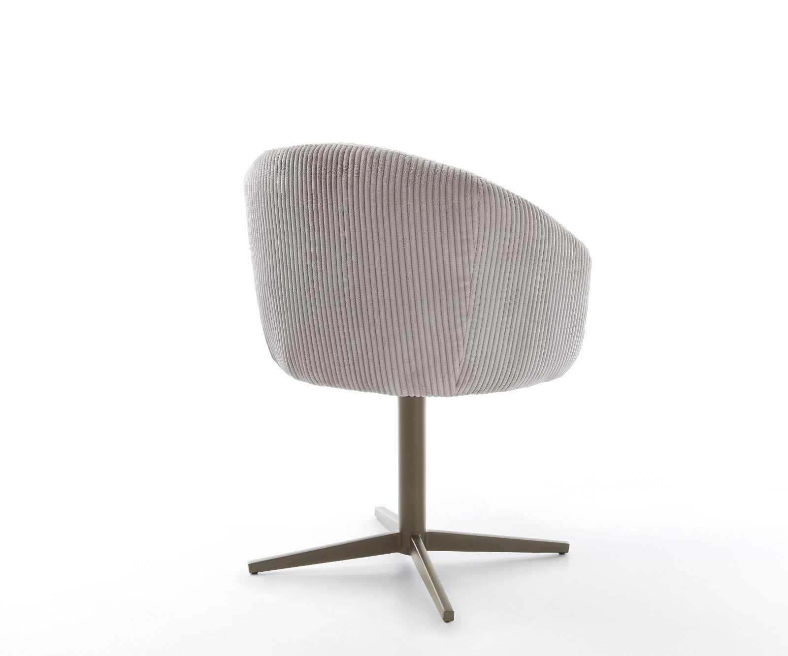 Врътящ се стол с подлакътници Корд СребристСив Офис основа  Titan 360° въртящ се Покет пружина Caja-Flex 5