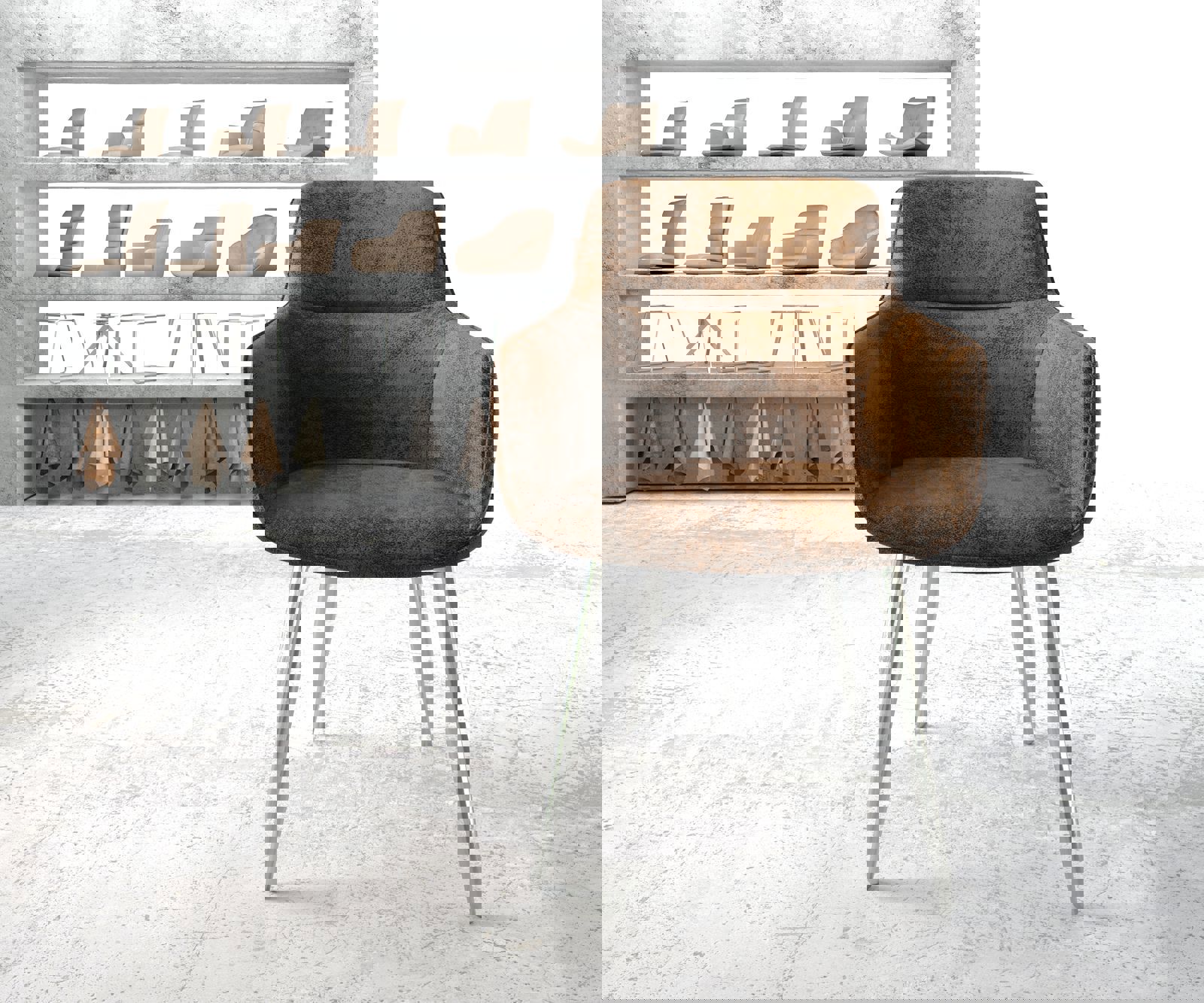 Фотьойл Pejo-Flex кафяв антик 4-основа конична неръждаема стомана 2