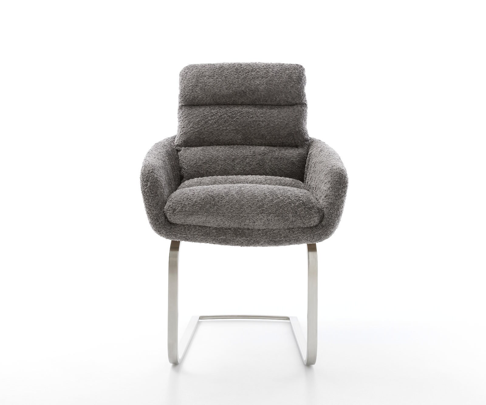 Люлеещ стол с подлакътници Букле Сив Конзолен крак плосък Неръждаема стомана Abelia-Flex 1 Люлеещ стол с подлакътници Букле Сив Конзолен крак плосък Неръждаема стомана Abelia-Flex 1