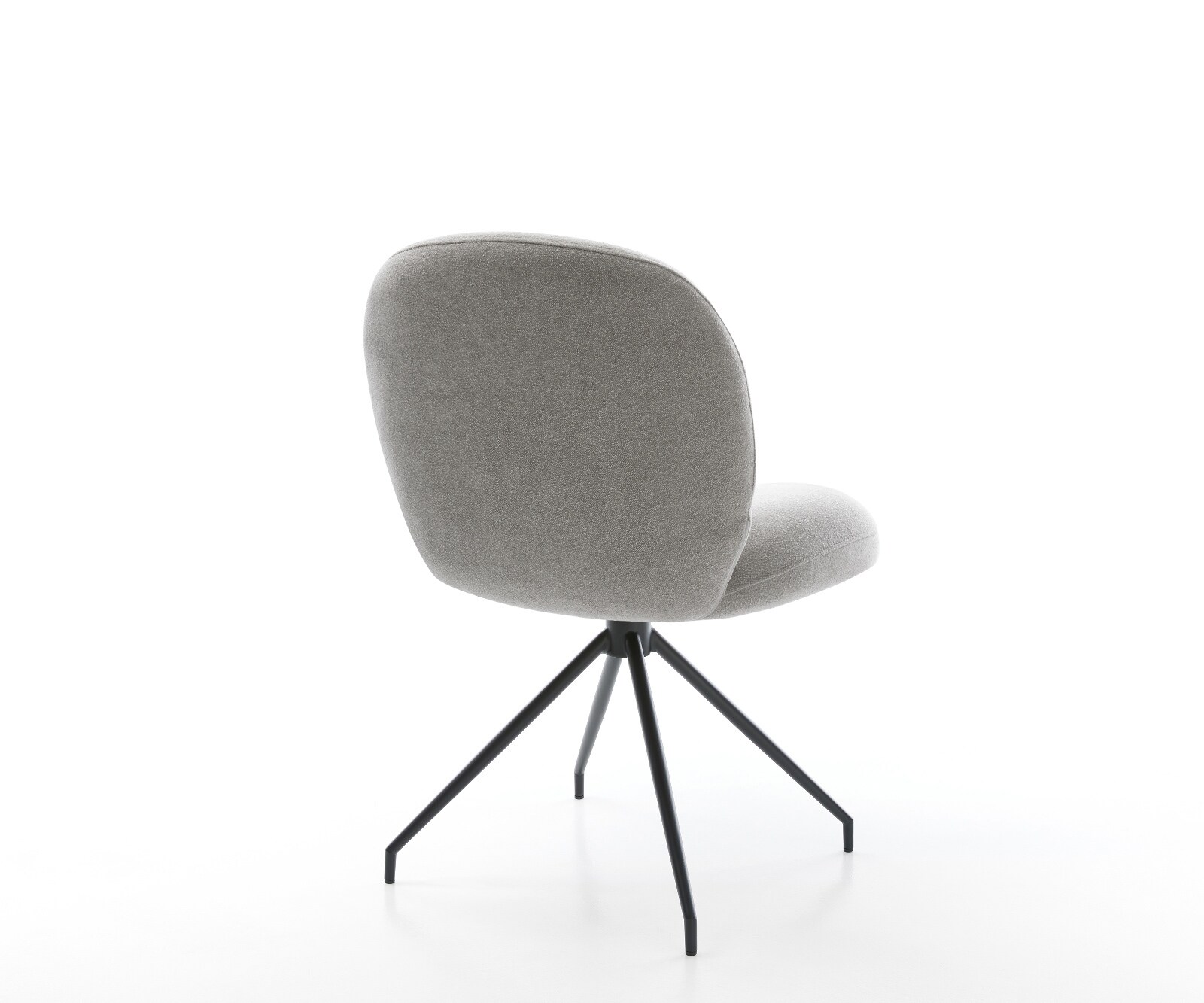 Трапезен стол Nube-Flex текстурирана тъкан меко сиво кръстосана рамка конична черна сърцевина от джобни пружини 4