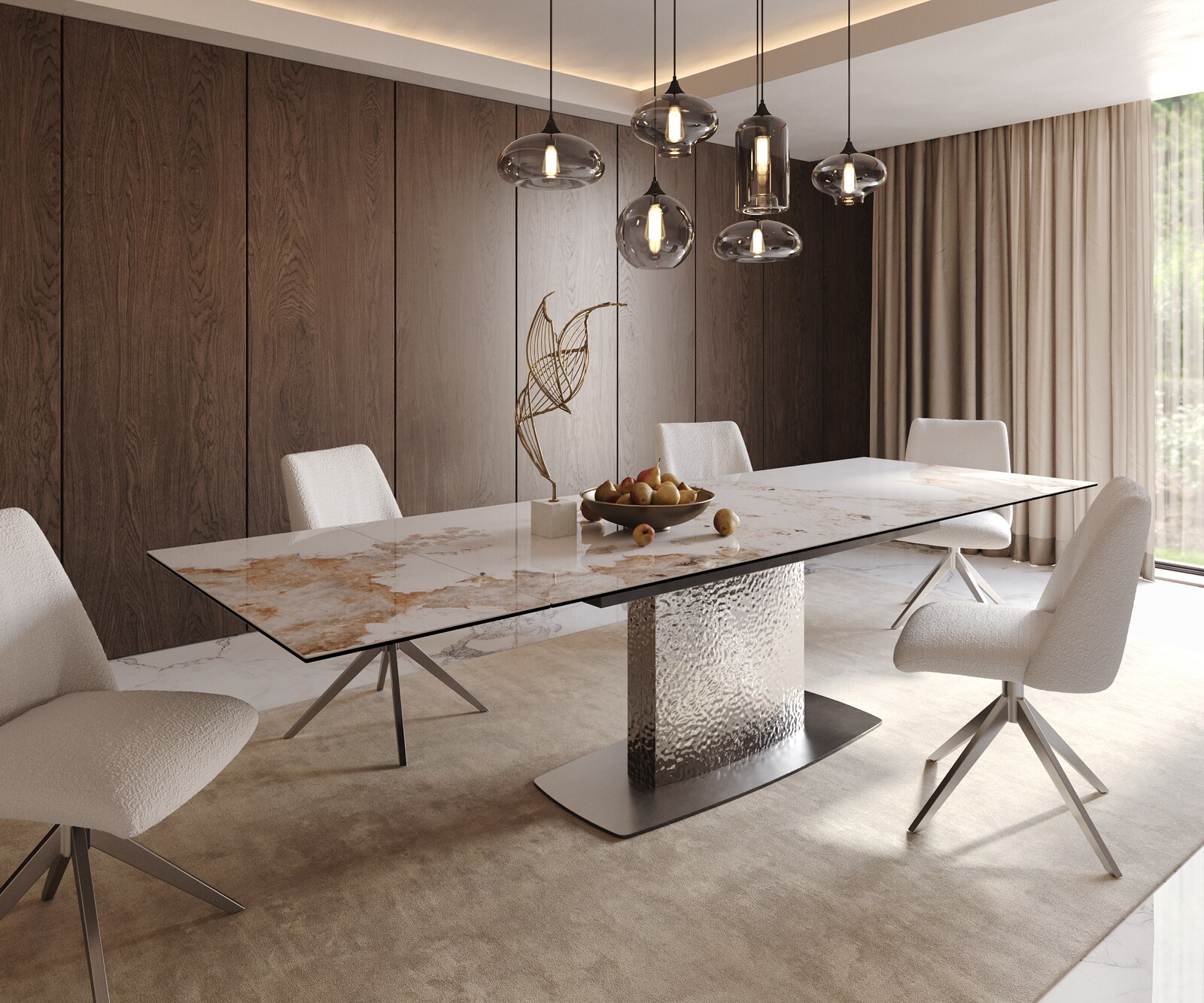 Основа за маса Неръждаема стомана шлифована за Плот за маса от 200 cm Wave 3 Основа за маса Неръждаема стомана шлифована за Плот за маса от 200 cm Wave 3