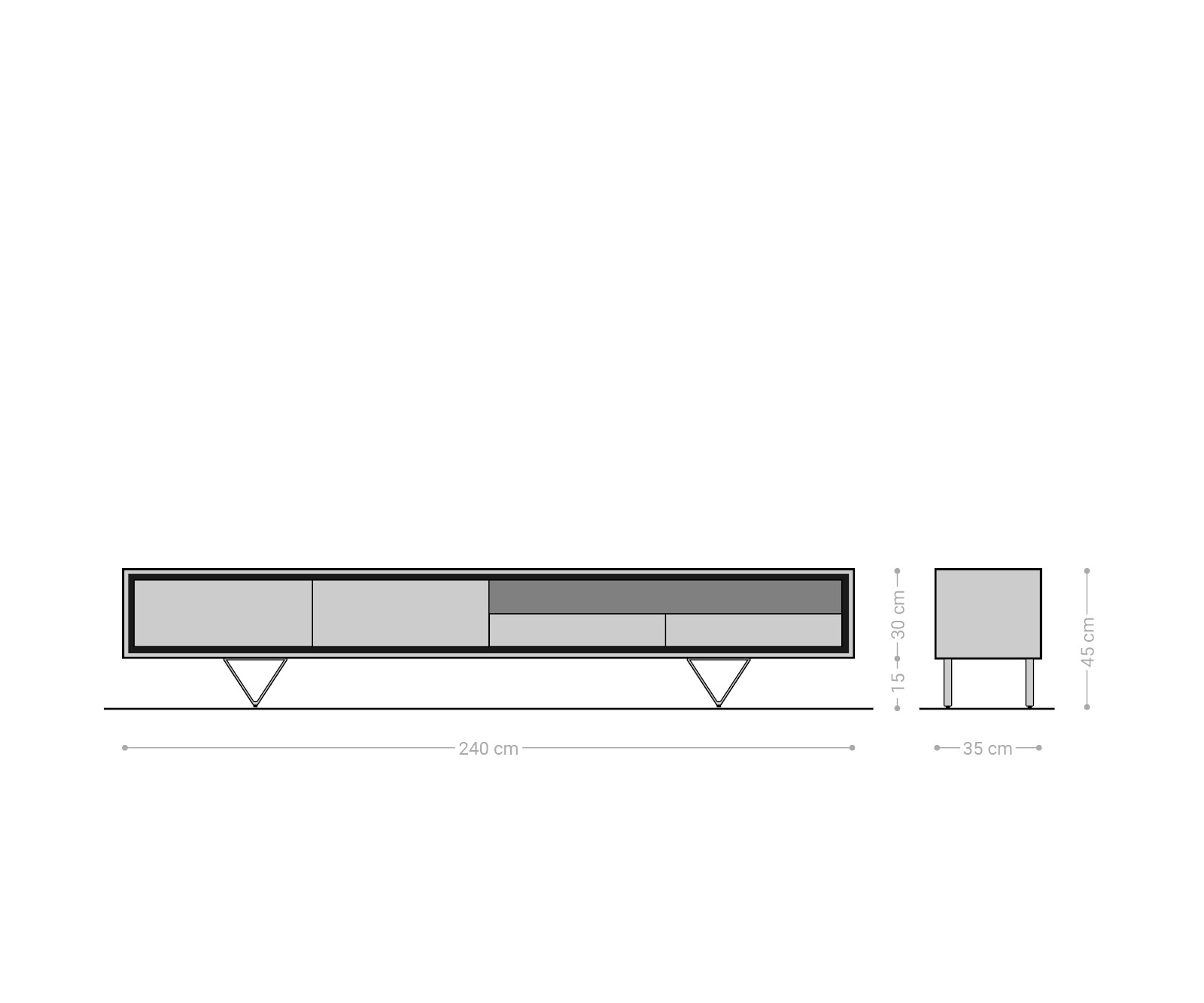 Нисък шкаф 240 cm Акация Натурал 2 Врати 1 Рафт 2 Чекмеджета каменен фурнир V-Крак Stonegrace 6 Нисък шкаф 240 cm Акация Натурал 2 Врати 1 Рафт 2 Чекмеджета каменен фурнир V-Крак Stonegrace 6