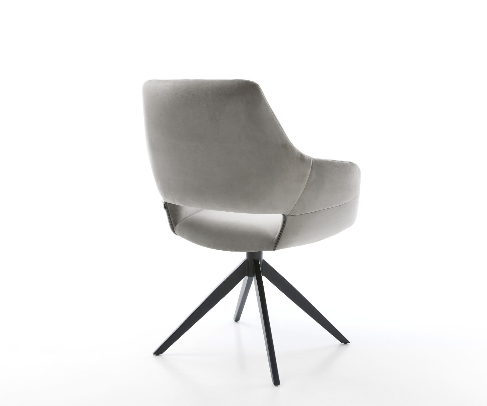 Yago-Flex въртящ се стол с подлакътници Кадифено сив Кръстосана рамка широка черна 360° въртене Люлееща се функция Ядро от джобни пружини 4