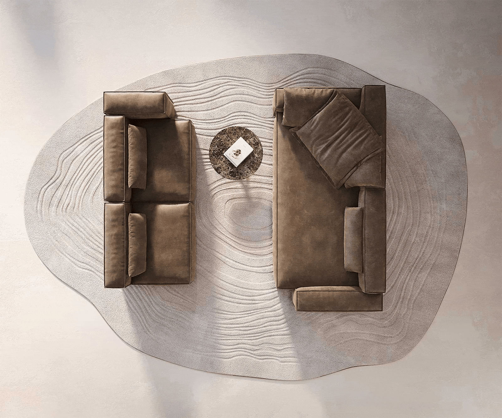 Дневен кът Freestyle 360x290 cm микрофибър сив цвят реколта тръбен шев 5