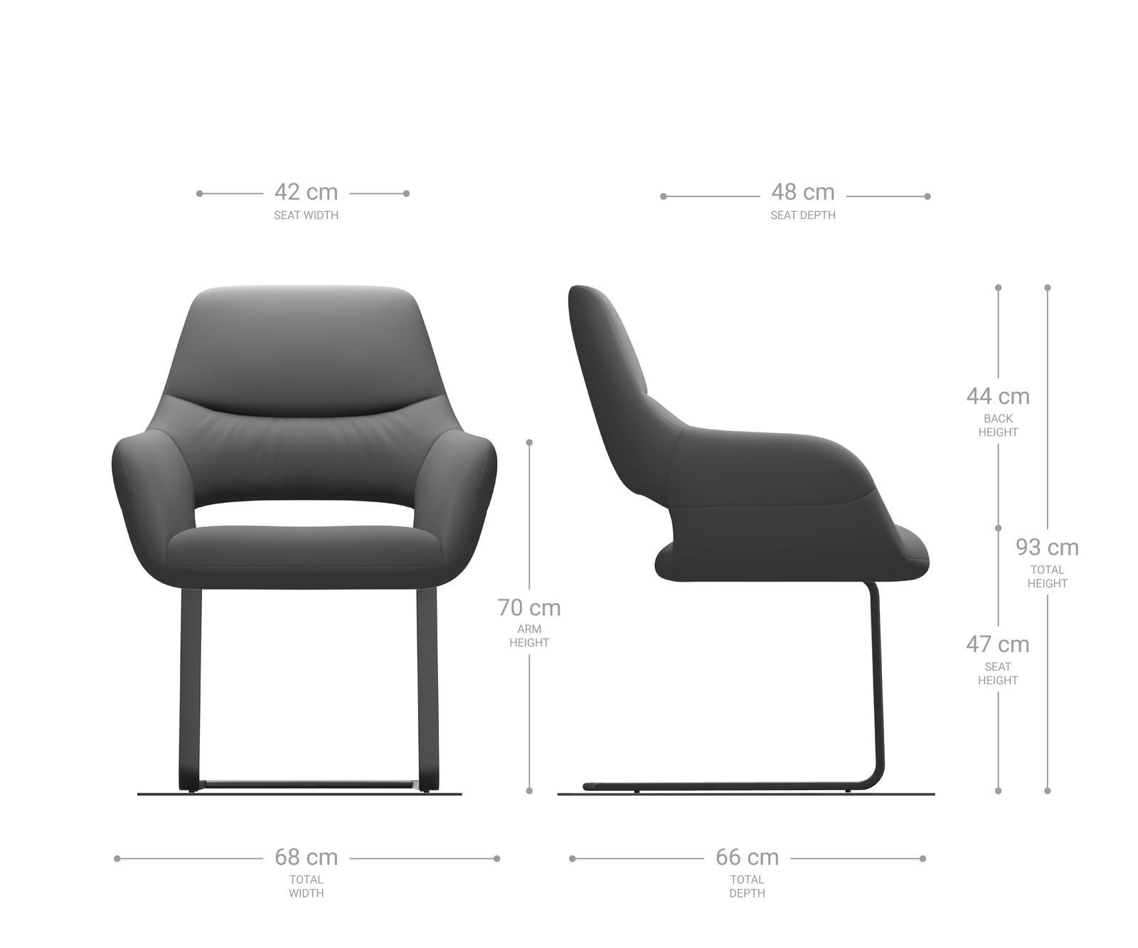 Люлеещ стол с подлакътници Таупе Винтидж Конзолен крак плосък Черен Yago-Flex 6