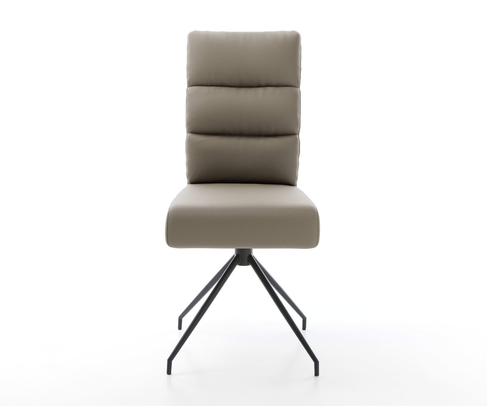 Врътящ се стол Естествена кожа Сиво-Кафяв Конус крак кръгъл Черен 180° въртящ се Покет пружина Pela-Flex 2