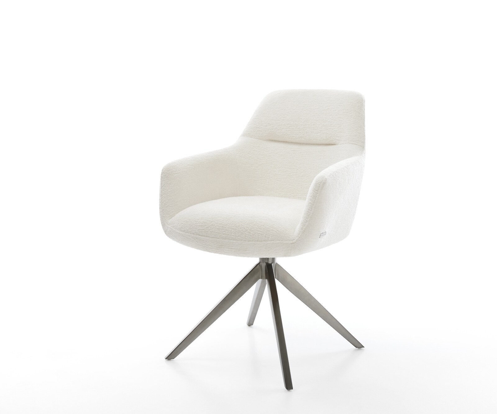 Въртящ се стол Pejo-Flex Bouclé Soft Beige Кръстосана рамка широка Графит Въртене на 360° Люлееща се функция Ядро от джобни пружини 1