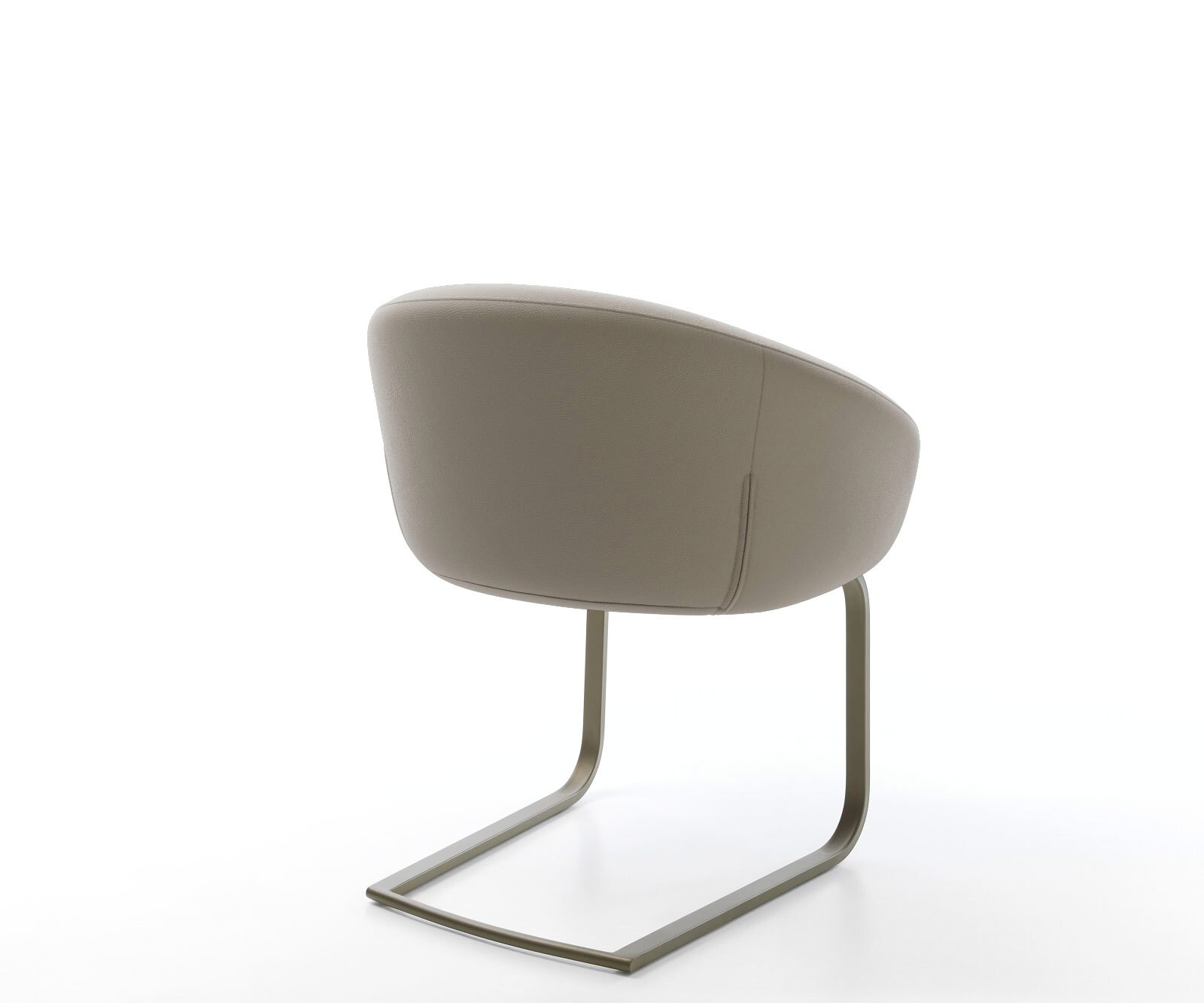 Люлеещ стол с подлакътници Естествена кожа Сиво-Кафяв Конзолен крак плосък  Титан Покет пружина Vinka-Flex 5