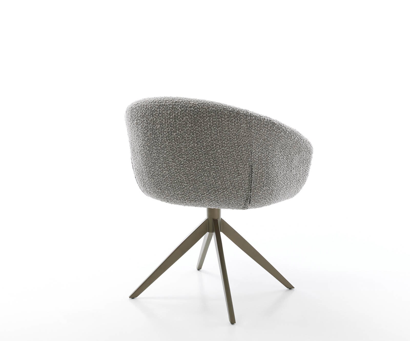 Врътящ се стол с подлакътници Букле СребристСив Конус крак плосък  Titan 360° въртящ се Покет пружина Vinka-Flex 4