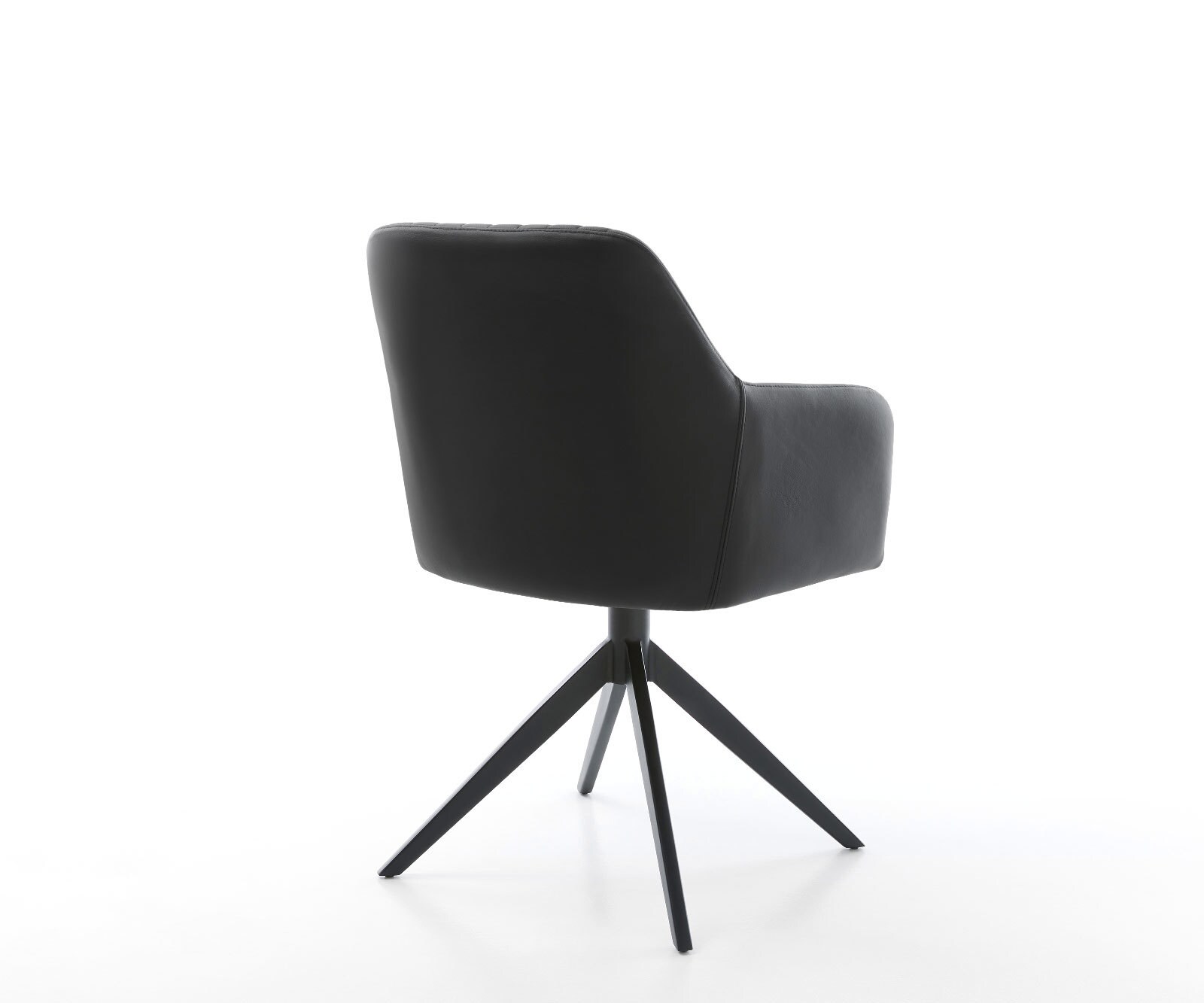 Въртящ се стол Greg-Flex Естествена кожа Черно Кръстосана рамка широка Черно Завъртане на 360° Люлееща се функция Ядро от джобни пружини 4