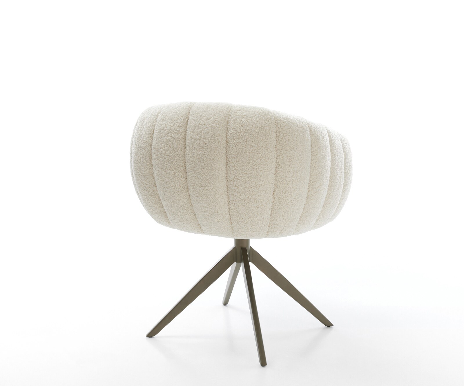 Въртящ се стол Jada-Flex, Teddy плат Бежов, Кръстосана рамка широка, Ефектно титаниево покритие, завъртане на 360° Люлееща се функция Ядро от джобни пружини 4