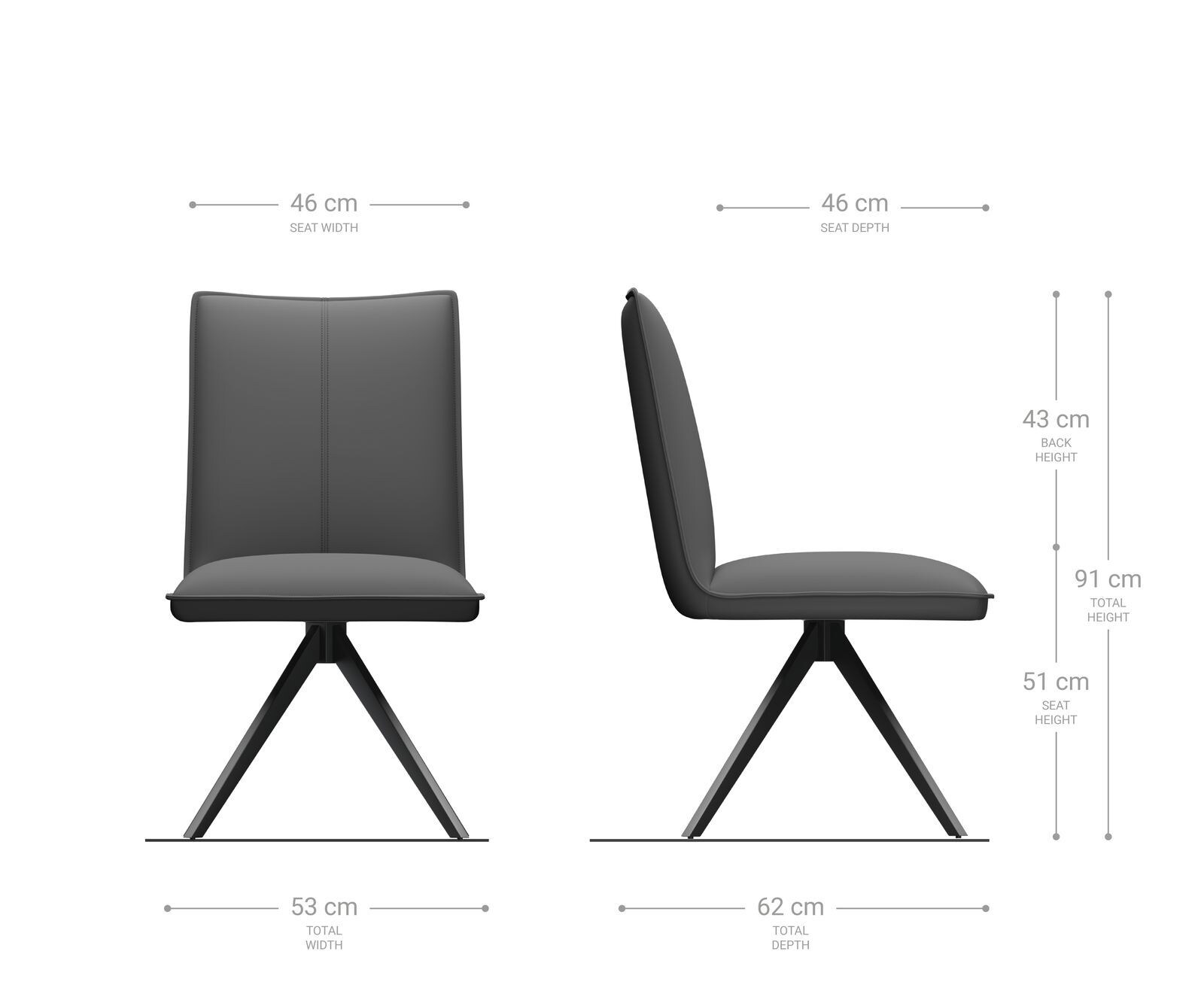 Врътящ се стол Естествена кожа Черен Конус крак плосък Черен 360° въртящ се Покет пружина Lelio-Flex 6