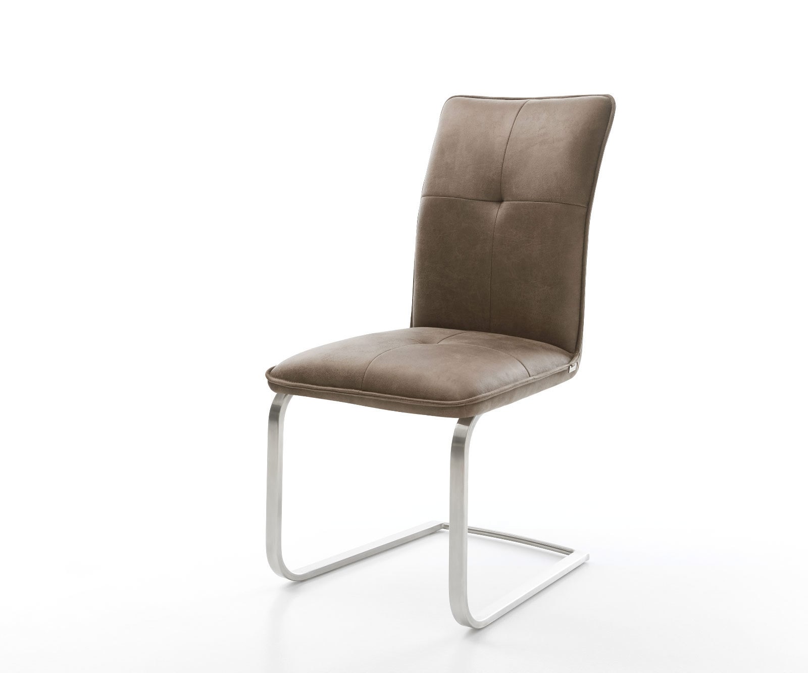 Люлеещ стол Таупе Винтидж Конзолен крак плосък Неръждаема стомана  Вълнообразна пружинна с-ма Maddy-Flex Люлеещ стол Таупе Винтидж Конзолен крак плосък Неръждаема стомана  Вълнообразна пружинна с-ма Maddy-Flex