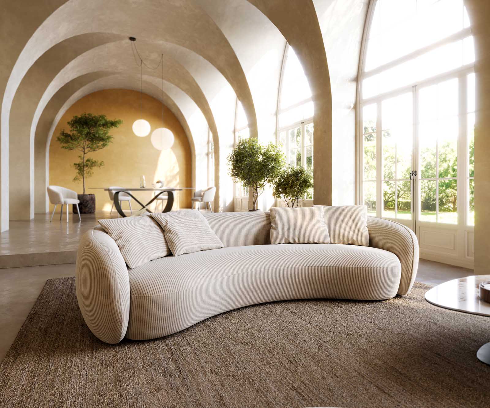 3-местен диван Larna 260x120 cm Cord Бежов 3-местен диван Larna 260x120 cm Cord Бежов