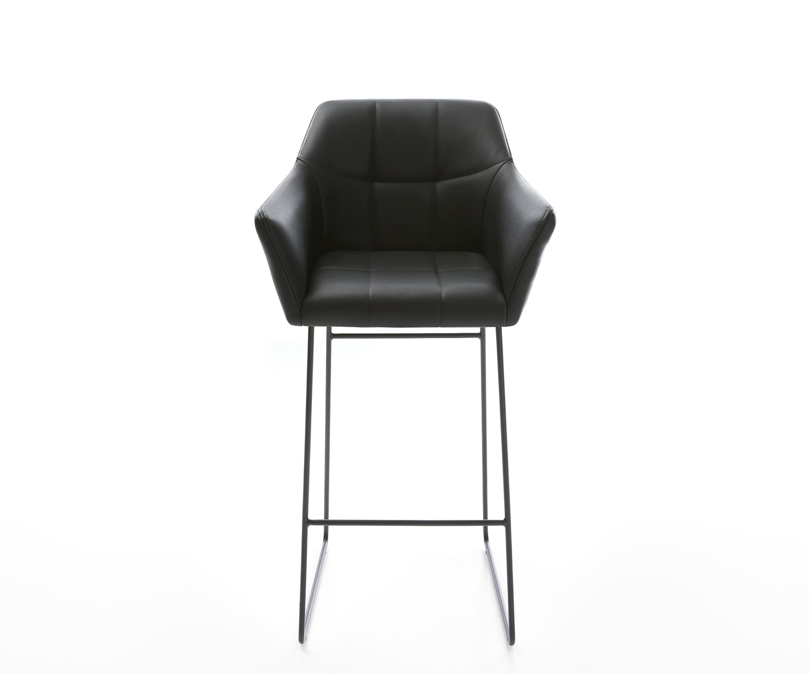 Бар стол Естествена кожа Черен Извити крака Метал Yulo-Flex 1 Бар стол Естествена кожа Черен Извити крака Метал Yulo-Flex 1