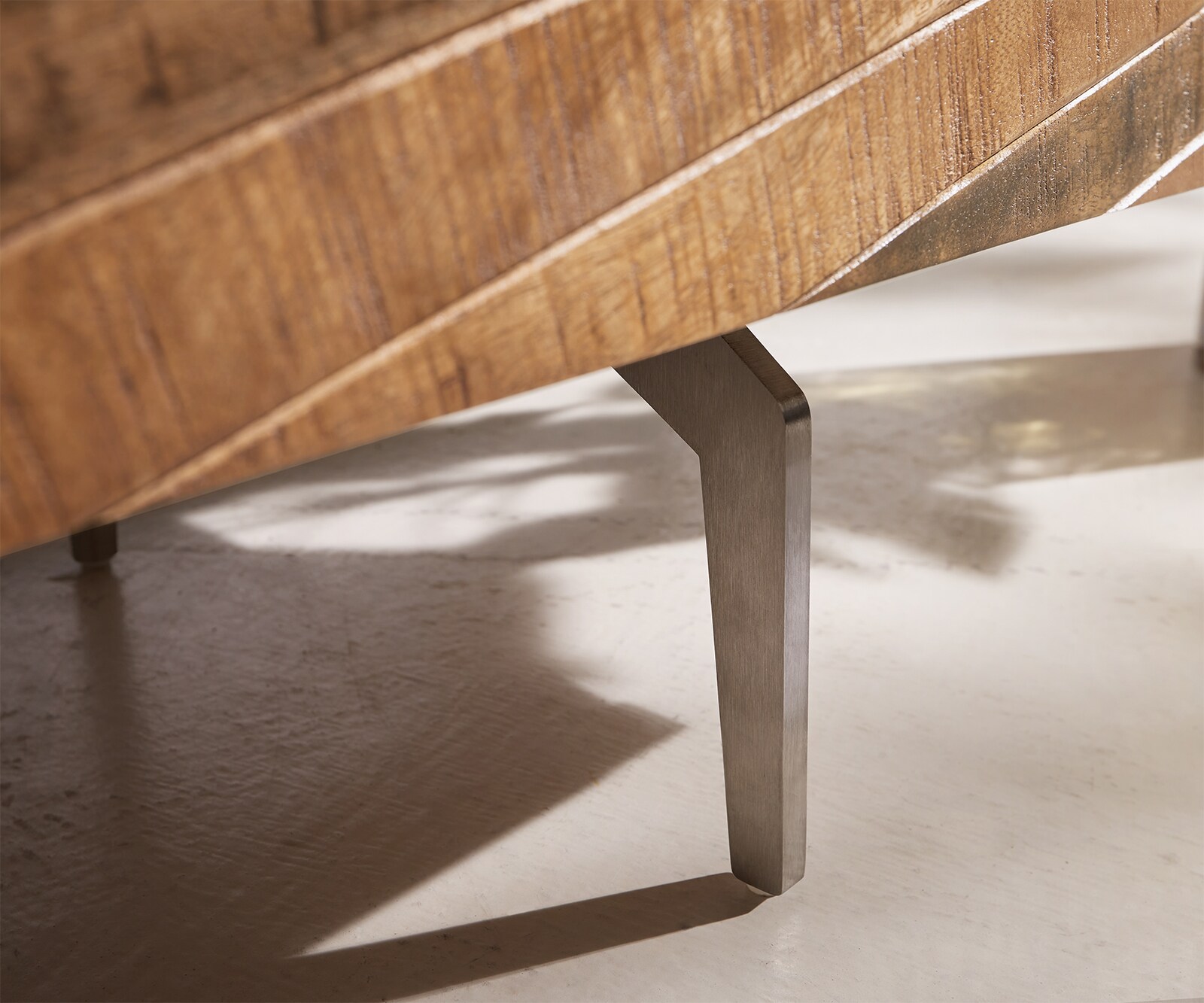 Холна маса Bahan 115x60 cm Масив Манго/Тиково дърво 2 чекмеджета Мрамоплот Метални крачета 4