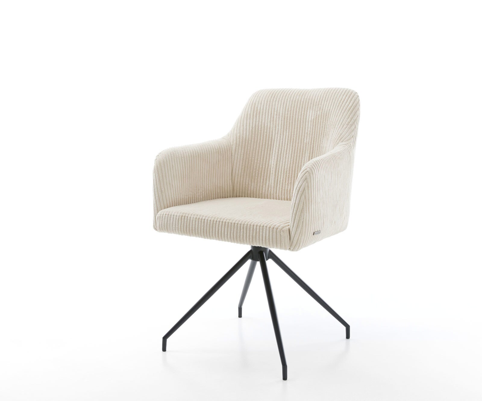 Врътящ се стол Корд Бежов Конус крак кръгъл Черен 180° въртящ се Greg-Flex 1