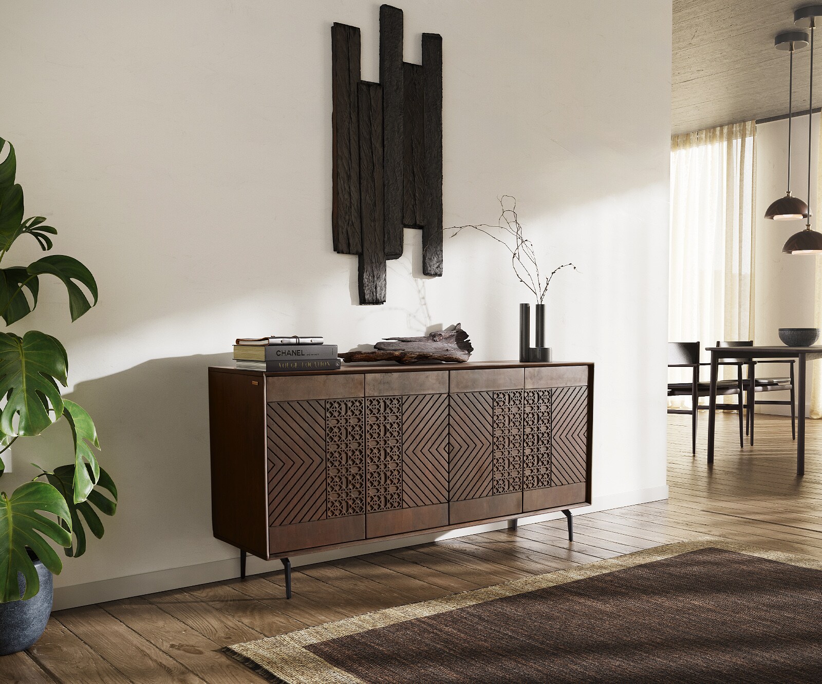 Sideboard Manjula Mango Braun 4 Türen  4