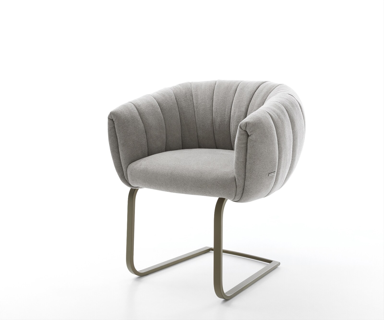 Конзолен стол Jada-Flex текстурирана тъкан меко сив конзолен стол покритие с плосък ефект титаниева сърцевина с джобни пружини