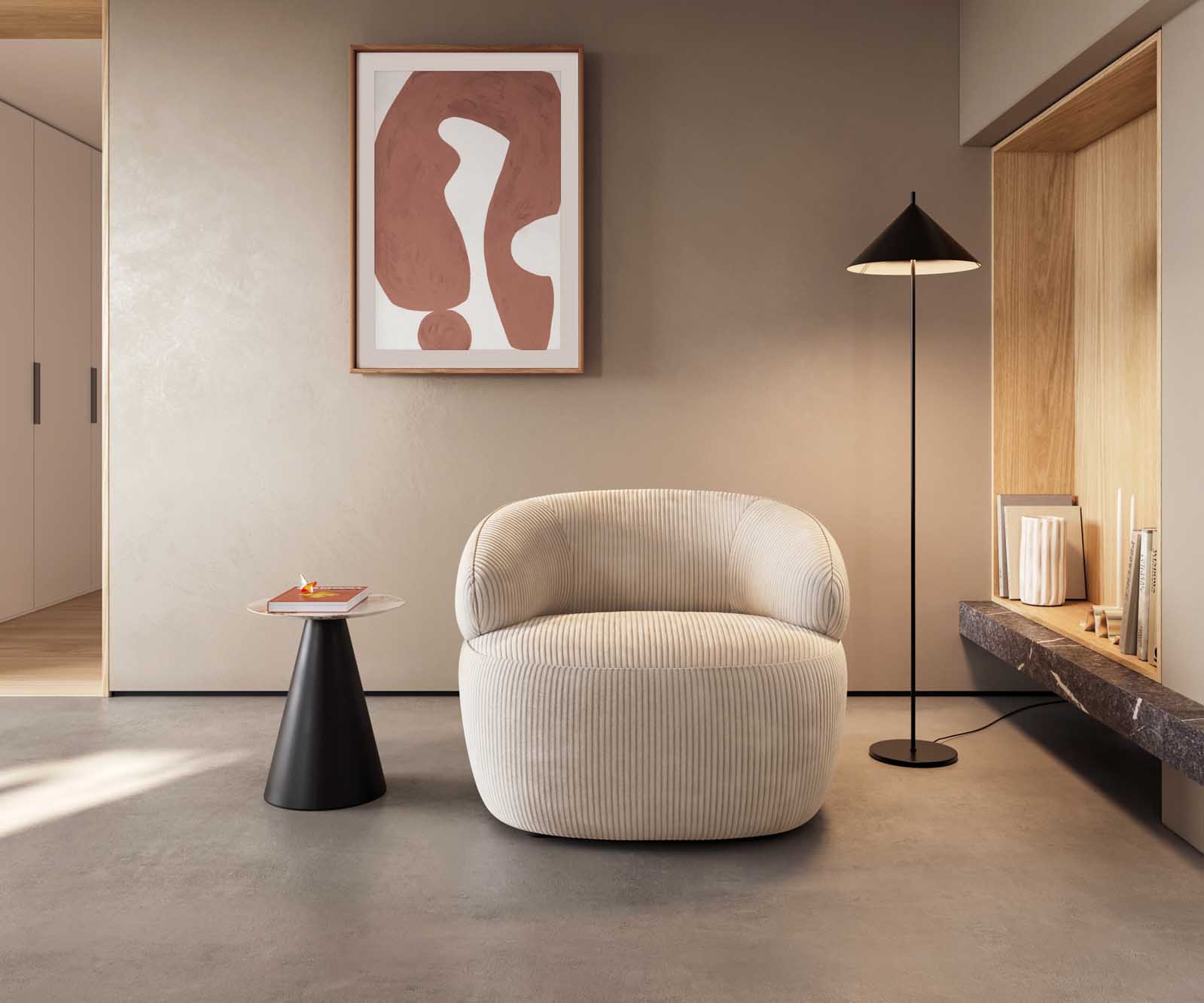 Кресло за отдих Nova 88x88 cm Cord бежаво 3 Кресло за отдих Nova 88x88 cm Cord бежаво 3