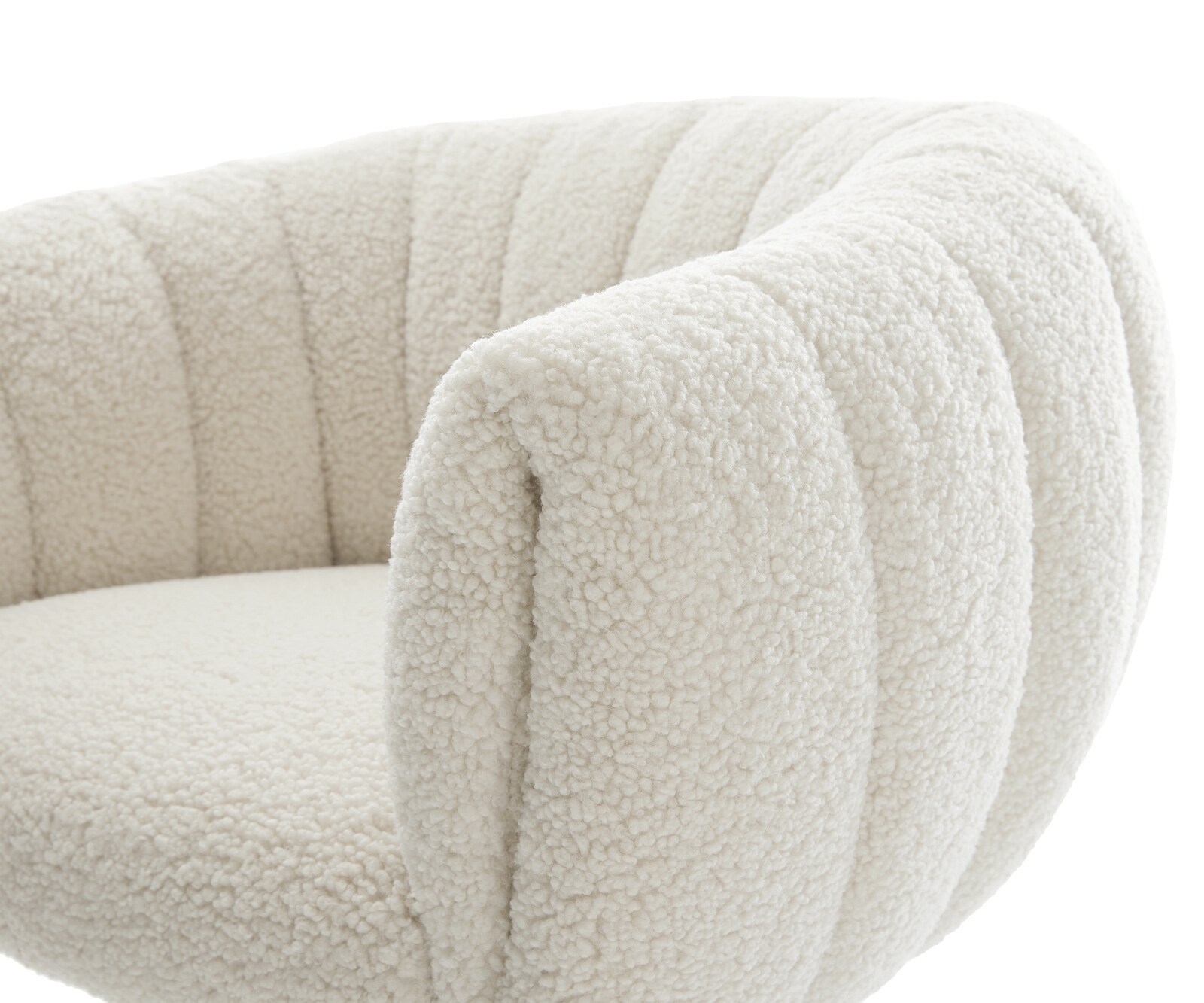 Трапезен стол Jada-Flex teddy плат бежов Основа от неръждаема стомана с джобни пружини 4
