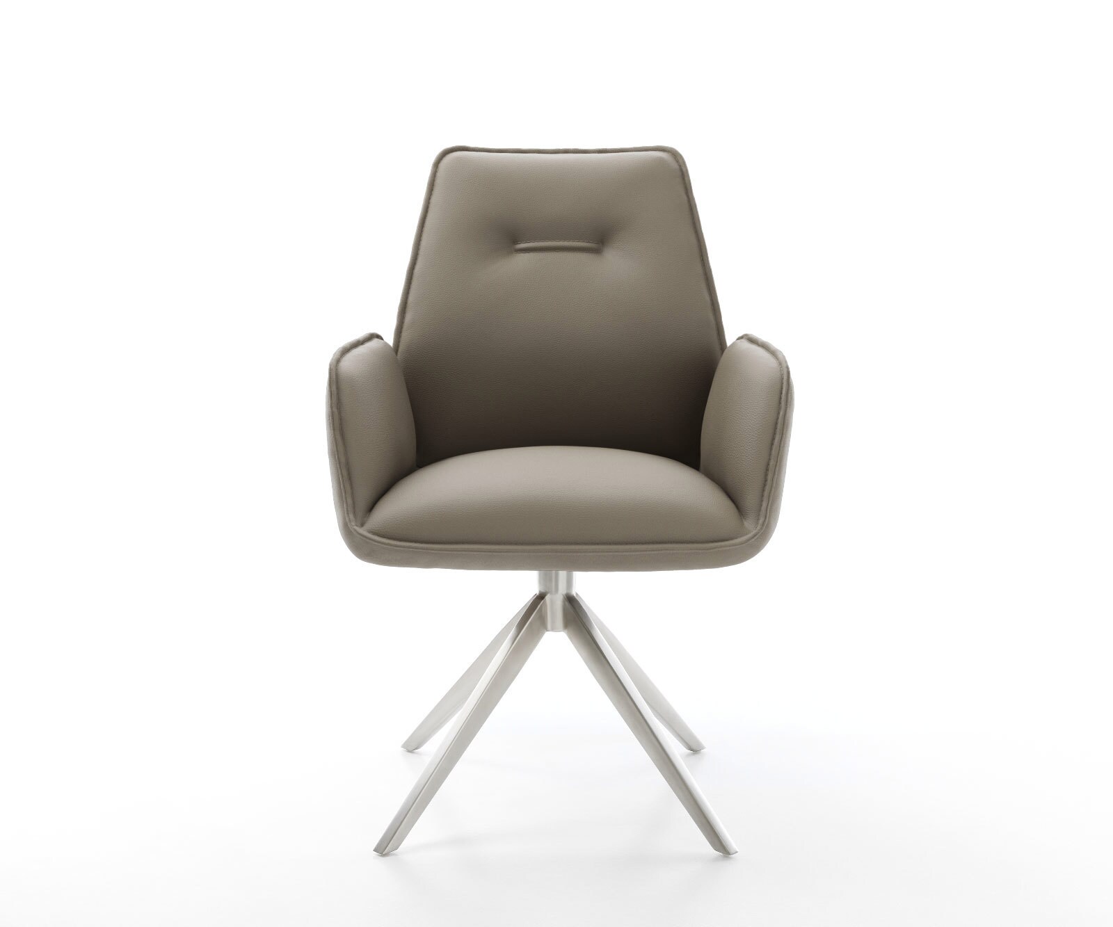 Въртящ се стол Zoa-Flex от естествена кожа с кръстосана рамка от широка неръждаема стомана 360° въртяща се люлееща се функция джобно пружинно ядро 1