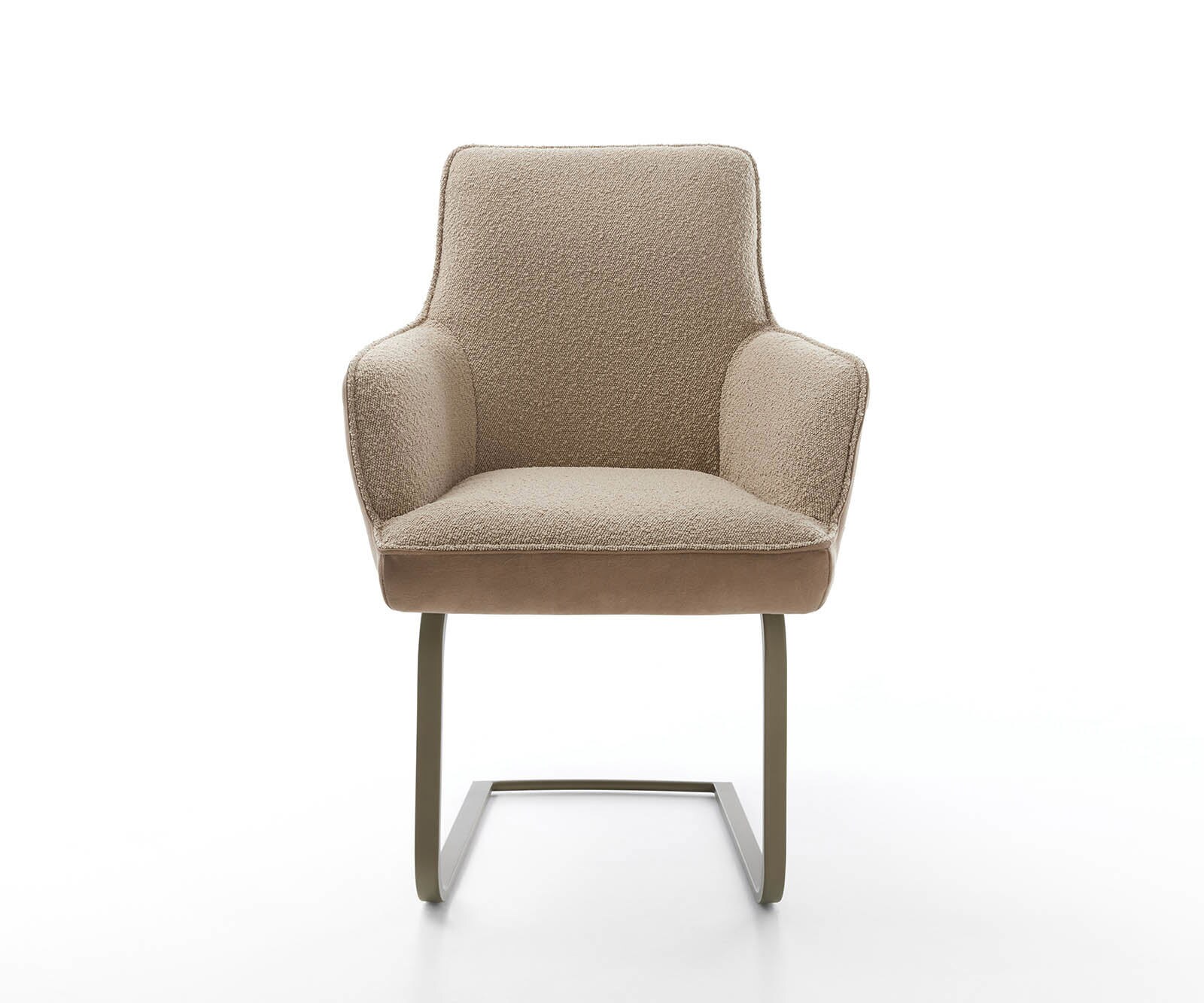 Люлеещ стол с подлакътници Микс от дамаски Сиво-Кафяв Конзолен крак плосък  Титан Покет пружина Heira-Flex 2