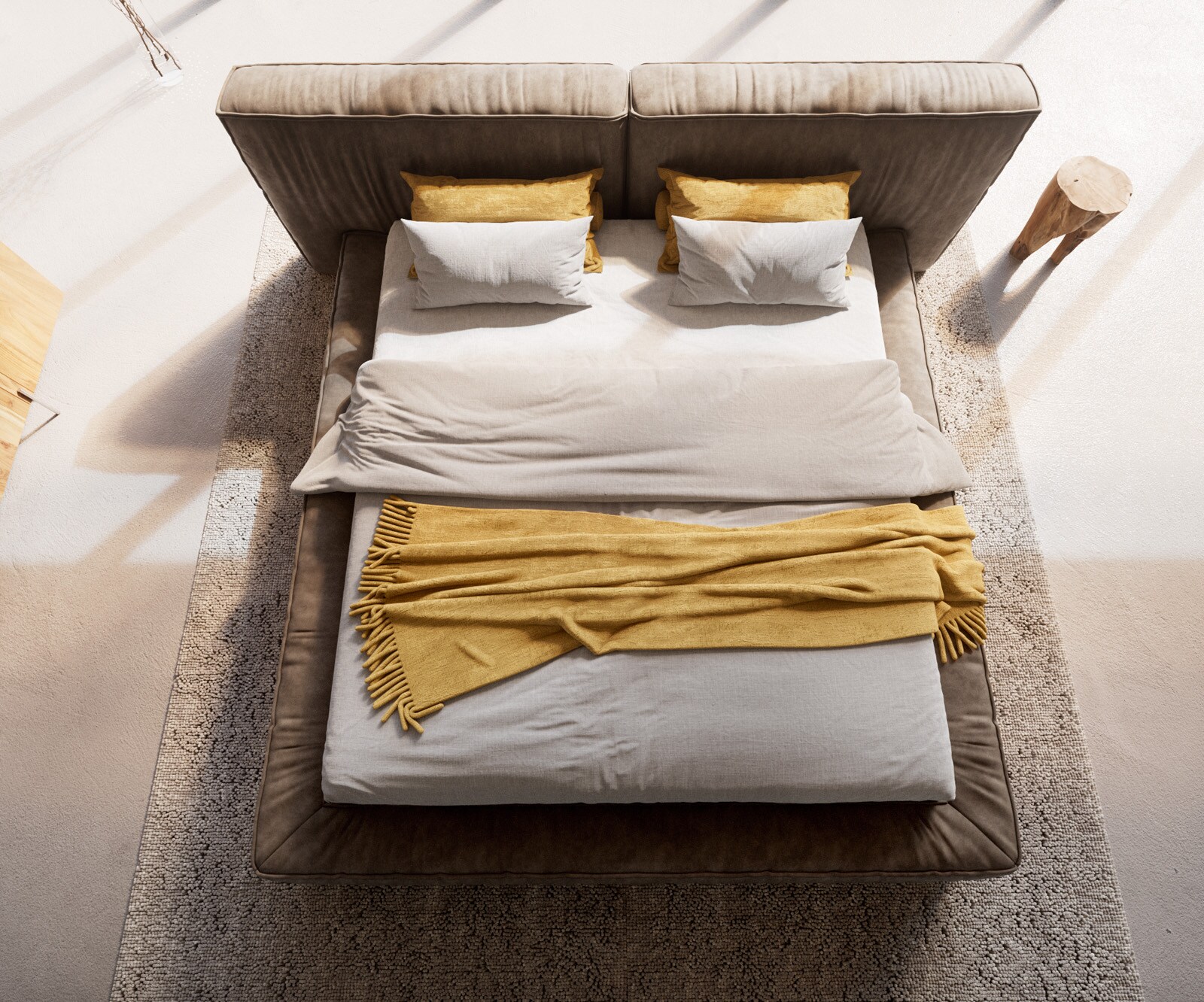 Тапицирано легло Coperti 180x200 cm от микрофибър сив реколта 6