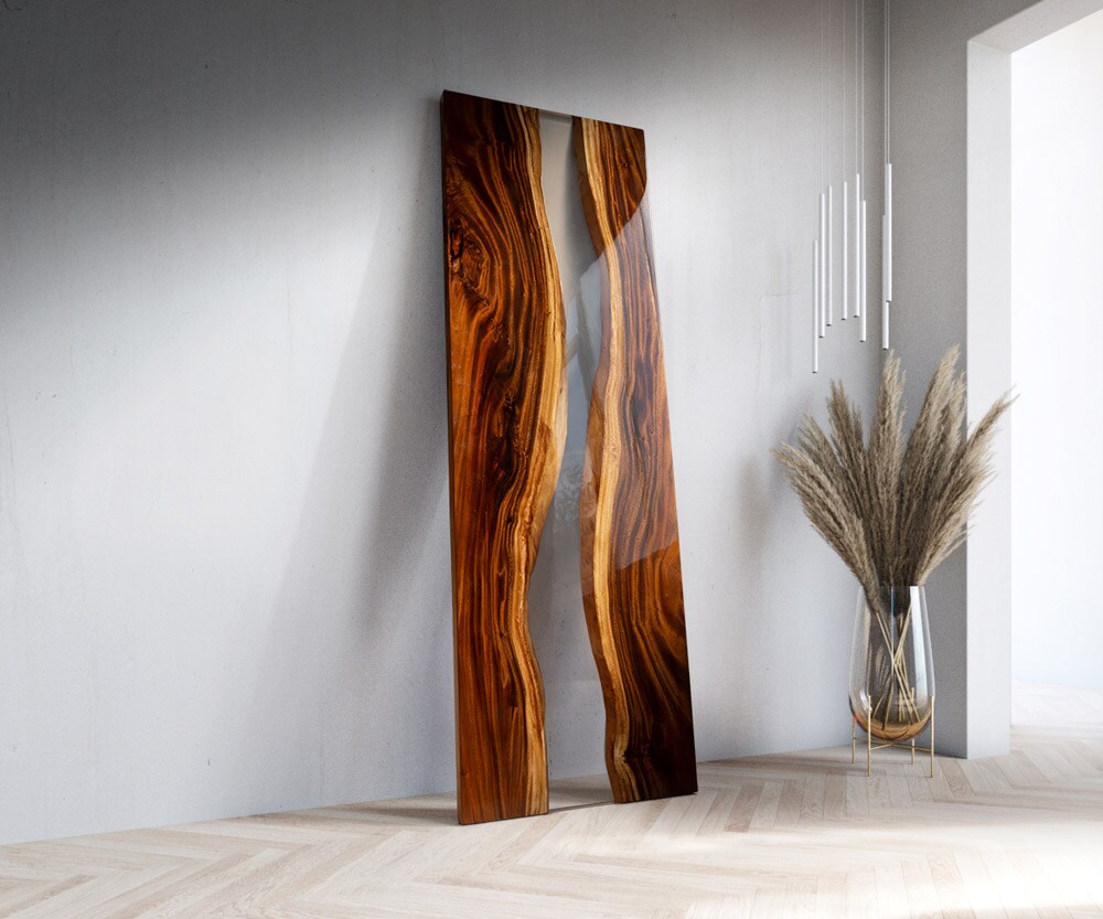 Плот за маса Suar 270 cm Епоксидна смола Прозрачен Уникален № 22115