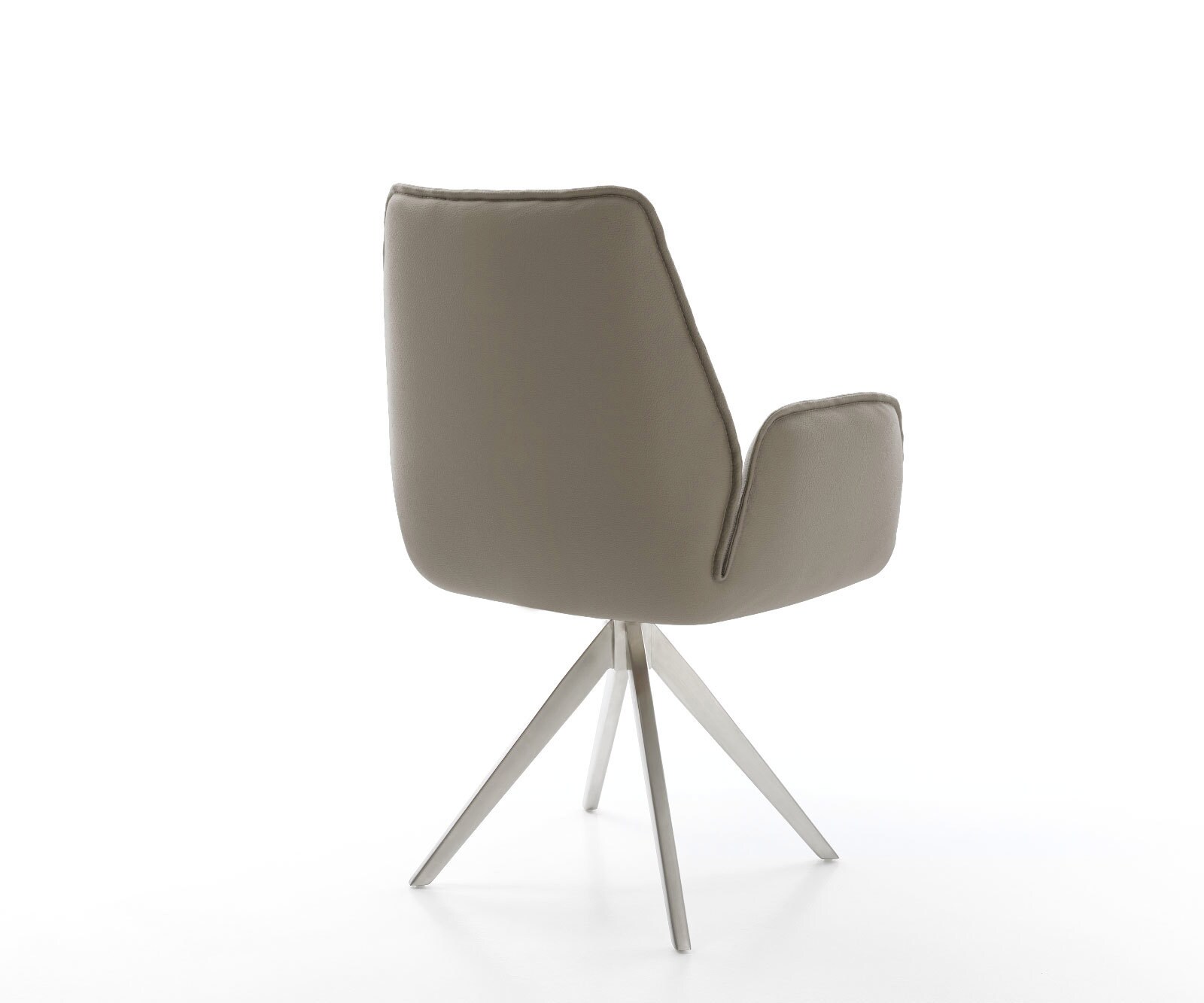 Врътящ се стол Естествена кожа Сиво-Кафяв Конус крак  Неръждаема стомана 180° въртящ се Zoa-Flex 5