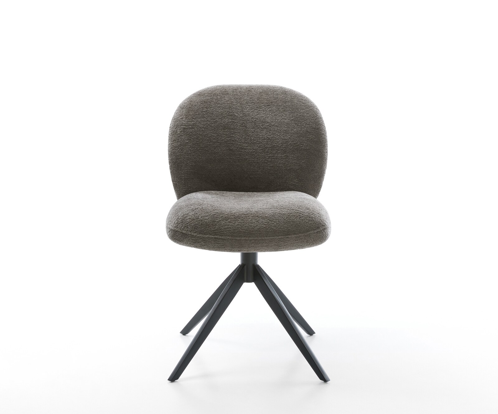 Въртящ се стол Nube-Flex Bouclé Soft Mud Кръстосана рамка широка Черно 360° въртене Люлееща се функция Ядро от джобни пружини 2
