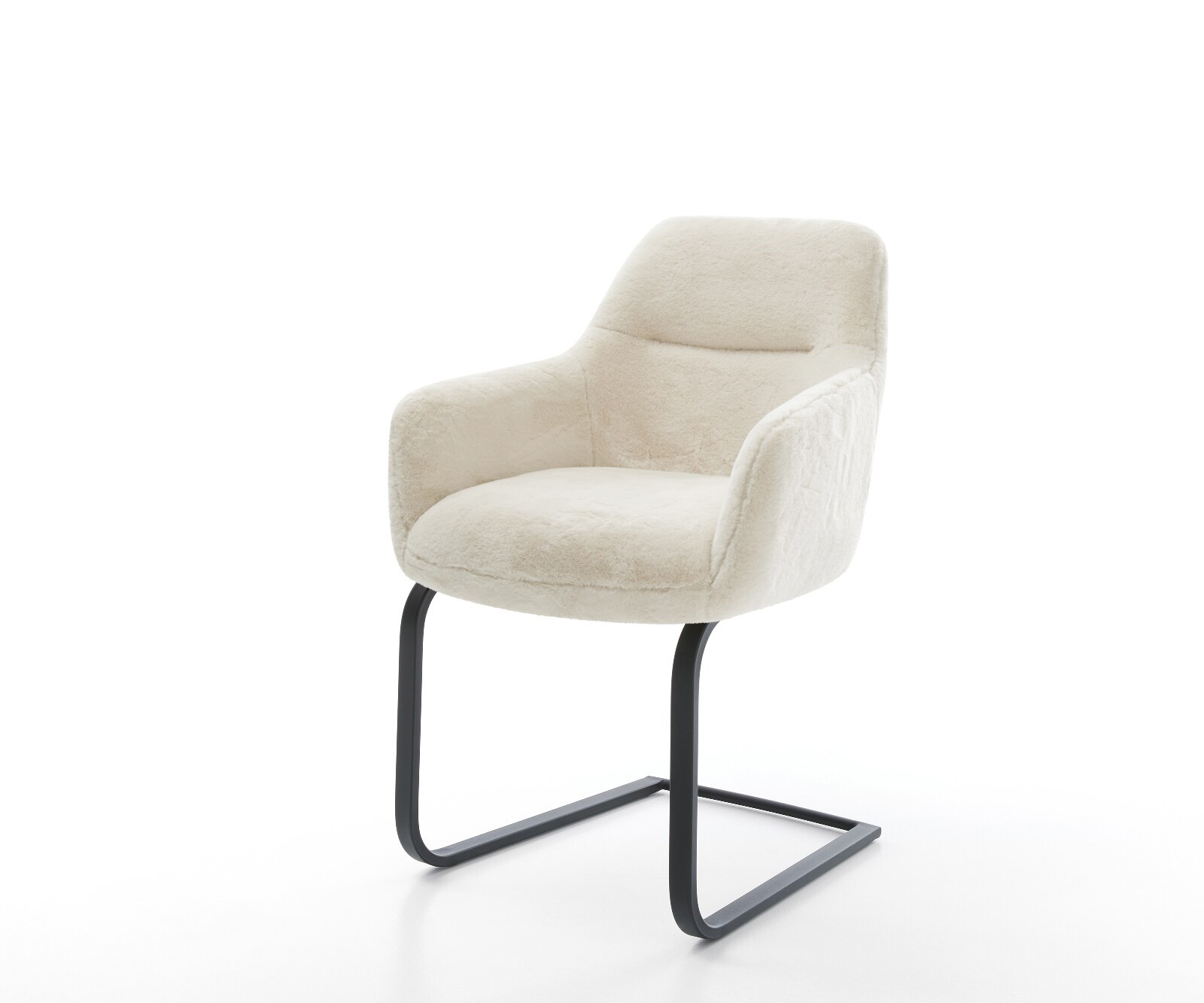 Стол с конзола Pejo-Flex плюшен кремаво-бял стол с конзола плосък черен джобен пружинен център 1