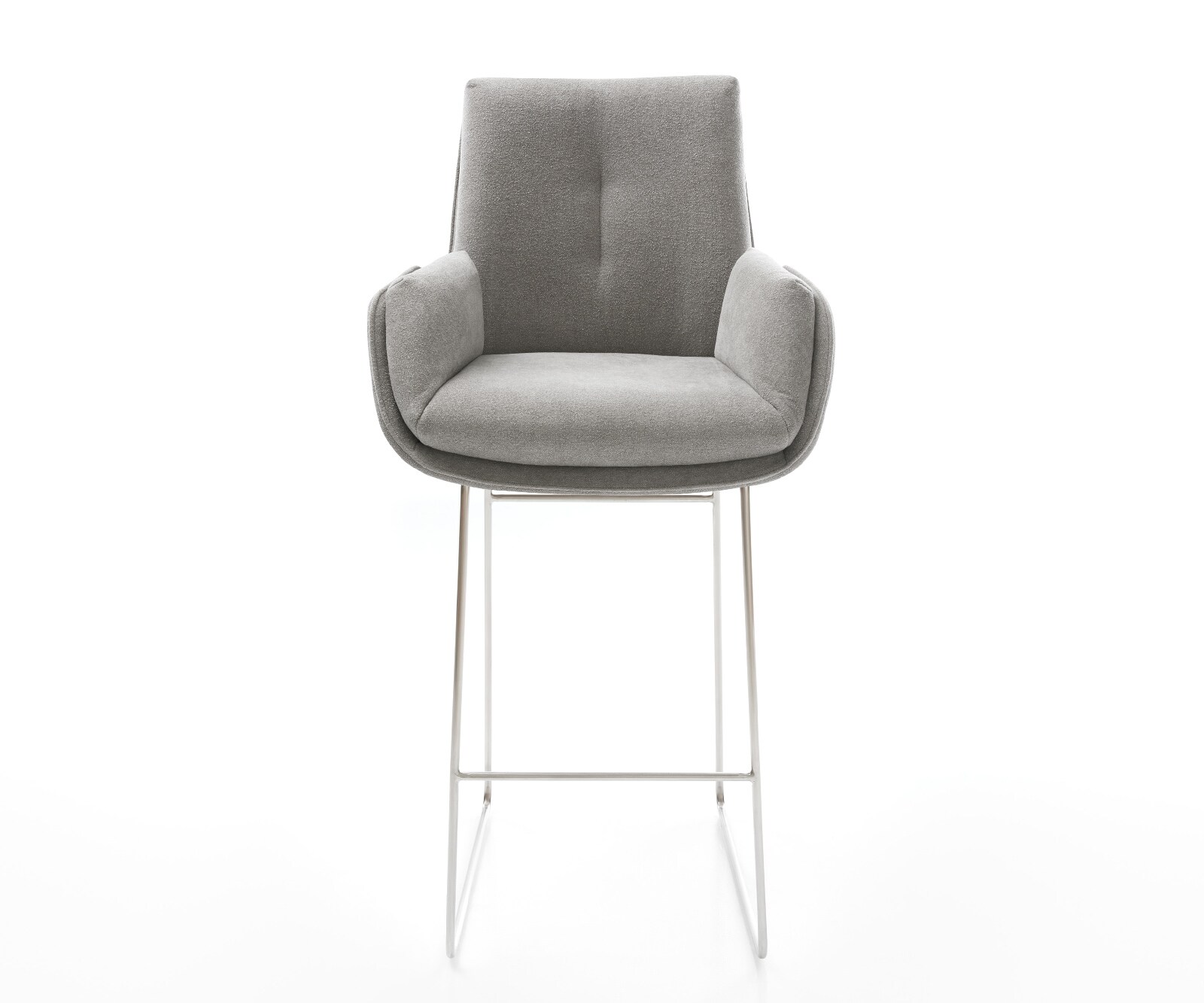 Бар стол Clea-Flex текстурирана тъкан меко сиво шейна основа неръждаема стомана 1