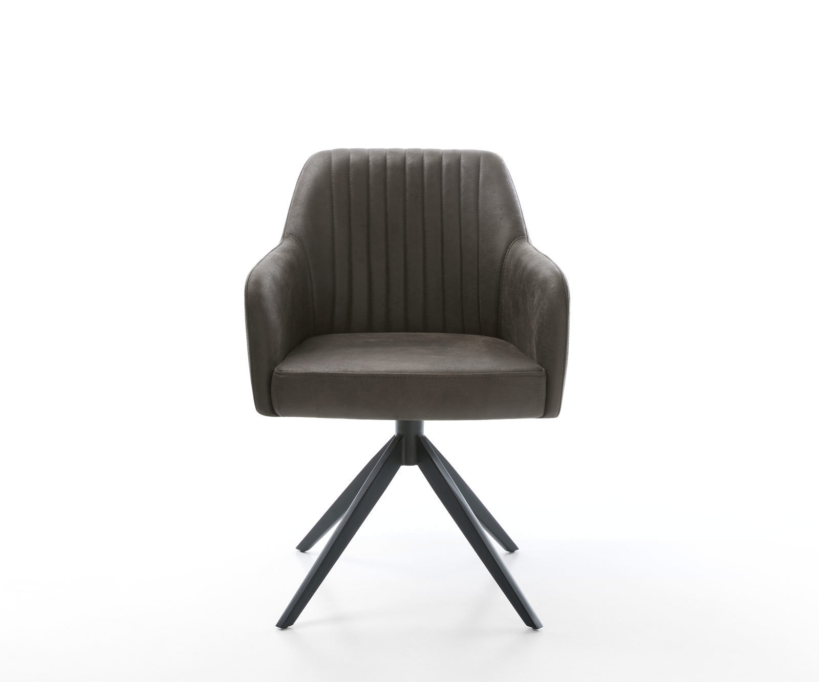 Врътящ се стол Антрацит Винтидж Конус крак плосък Черен 360° въртящ се Greg-Flex 2