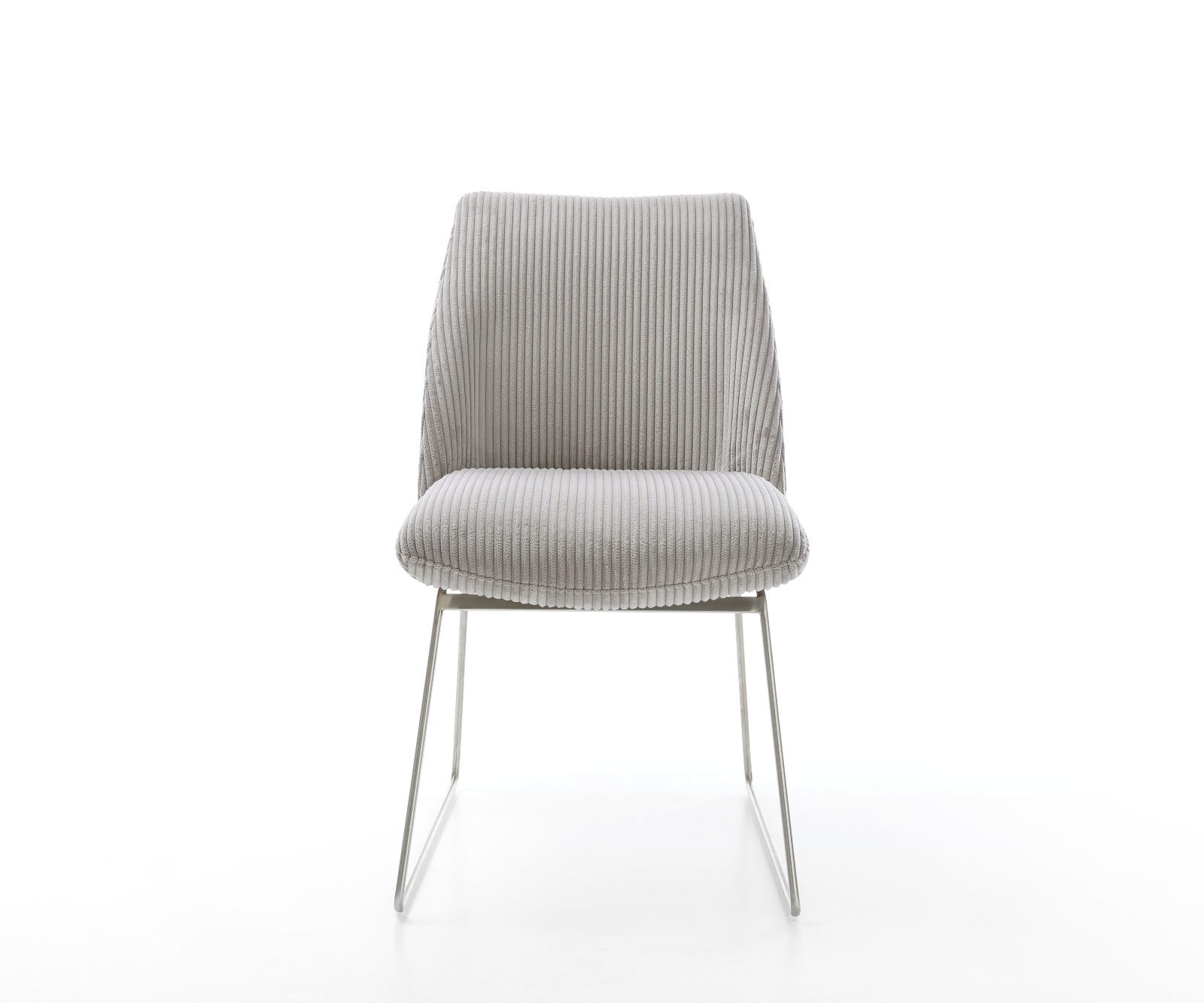 Трапезен стол Корд СребристСив Извити крака Неръждаема стомана Покет пружина Elso-Flex 2