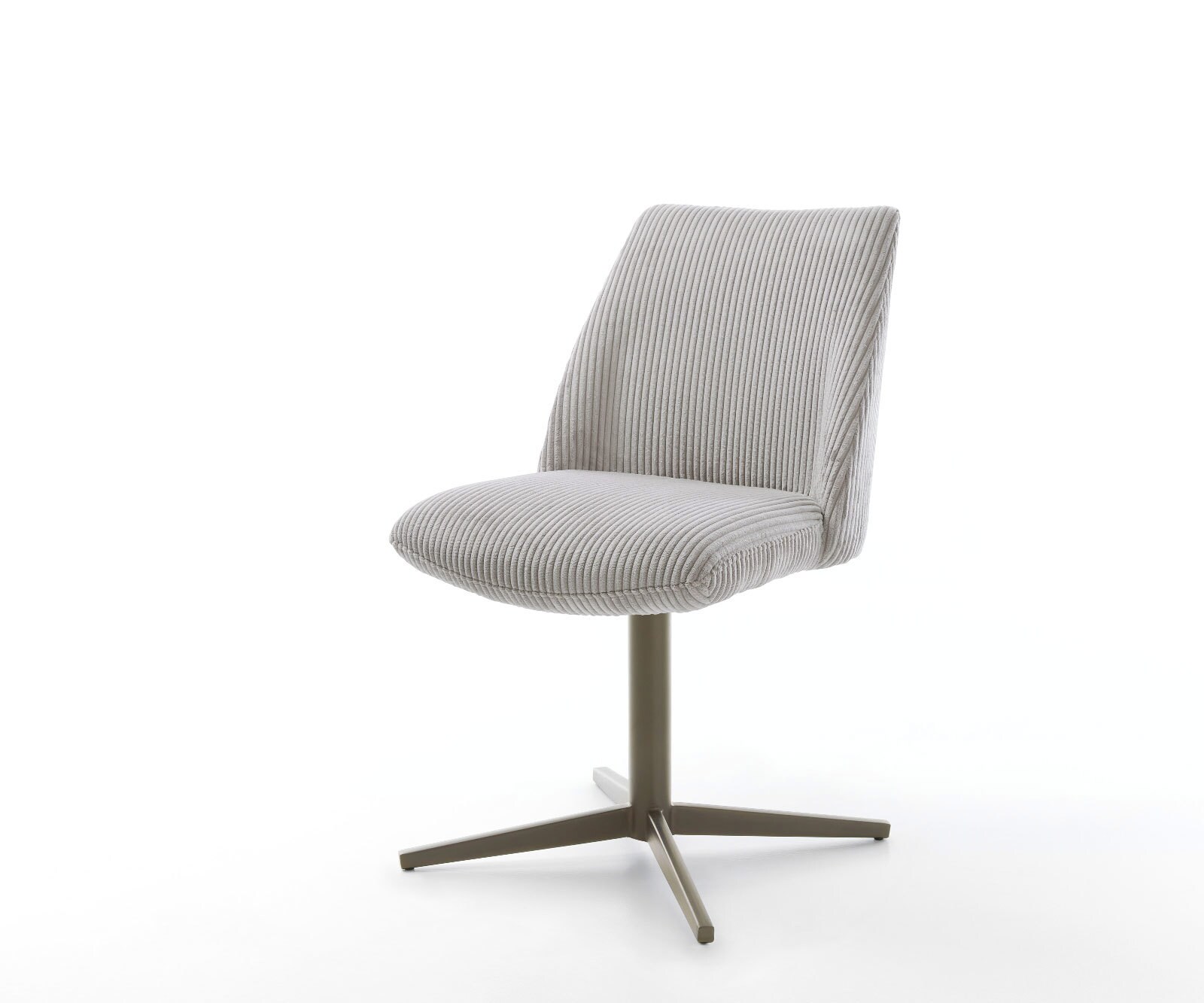 Врътящ се стол Корд СребристСив Офис основа  Titan 360° въртящ се Покет пружина Elso-Flex