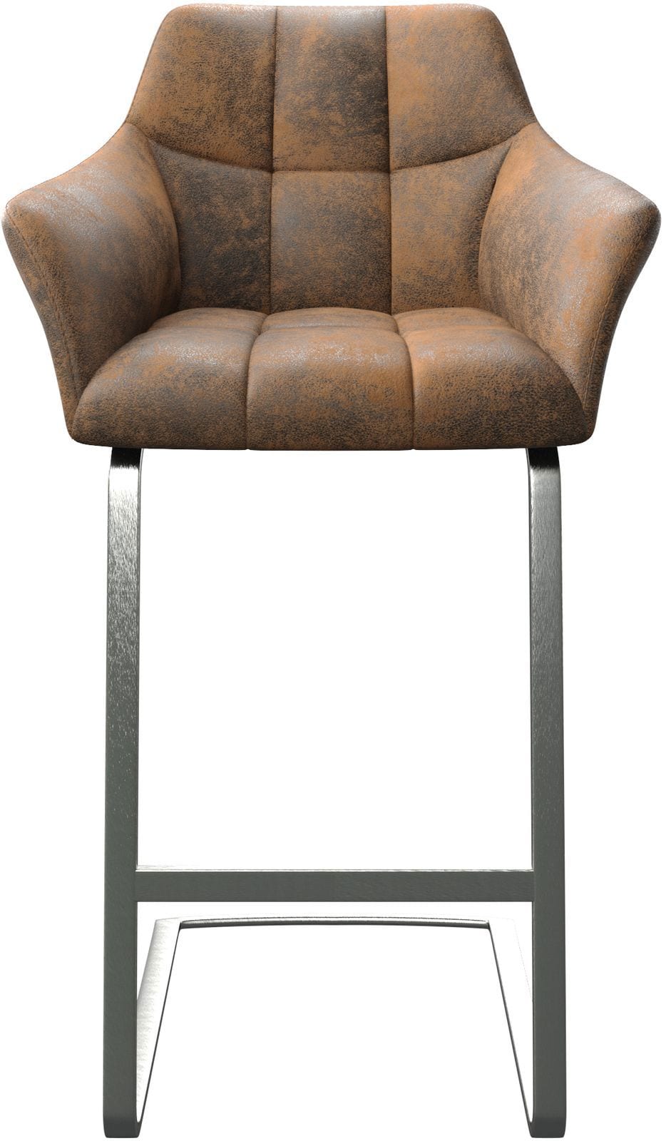 Бар стол Винтидж Кафяв Конзолен крак плосък Неръждаема стомана Yulo-Flex 3 Бар стол Винтидж Кафяв Конзолен крак плосък Неръждаема стомана Yulo-Flex 3