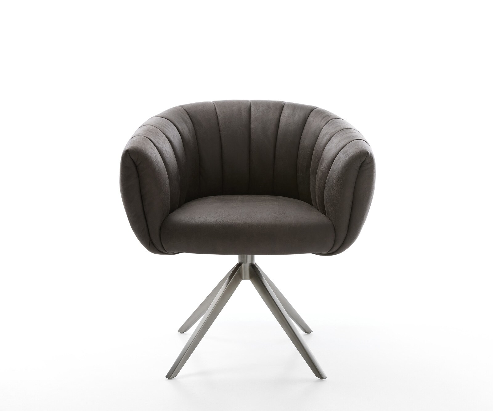 Въртящ се стол Jada-Flex микрофибър антрацит винтидж Кръстосана рамка широк графит 360° въртене Функция люлеене Ядро от джобни пружини 1