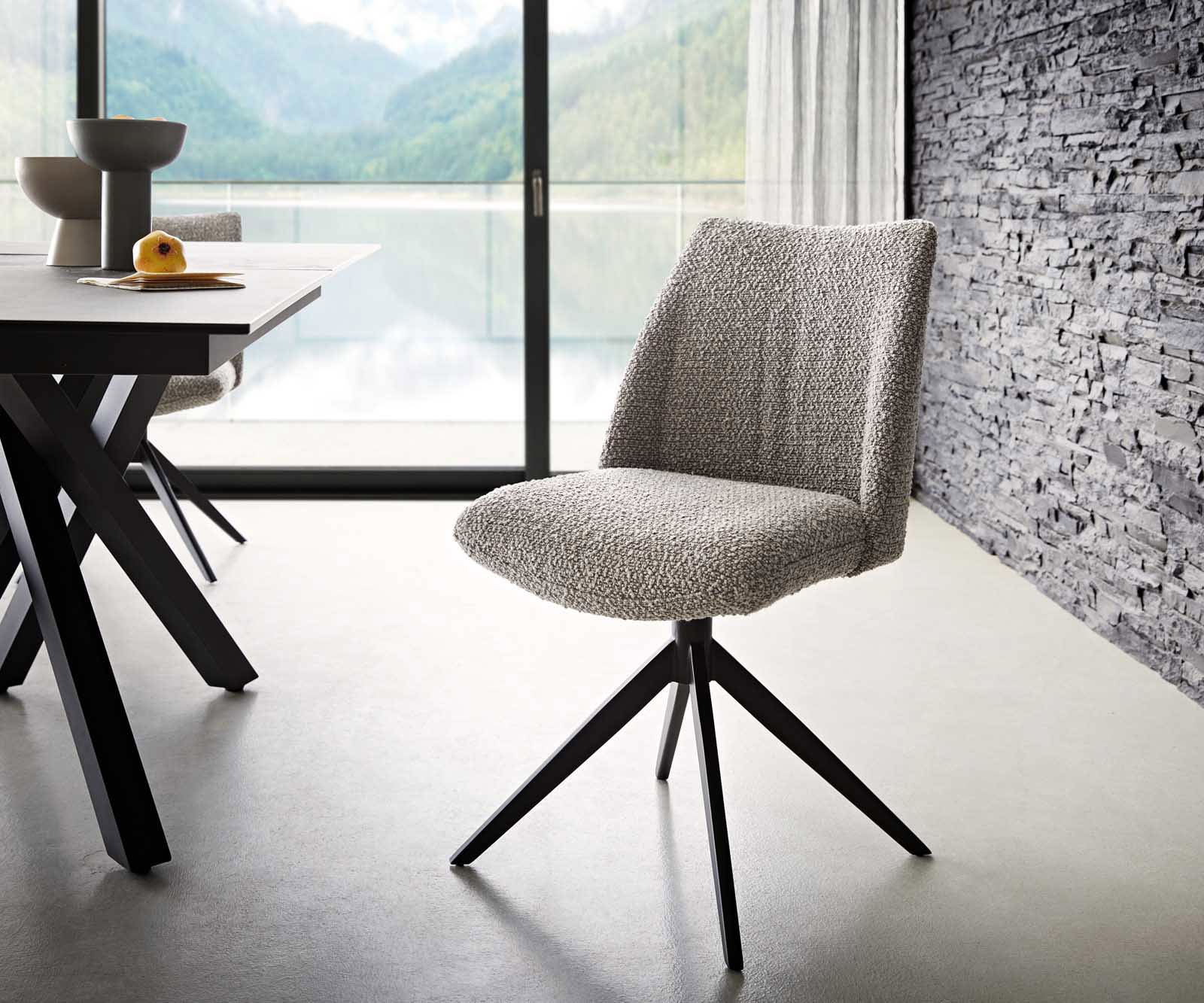 Врътящ се стол Букле СребристСив Конус крак плосък Черен 360° въртящ се Покет пружина Elso-Flex Врътящ се стол Букле СребристСив Конус крак плосък Черен 360° въртящ се Покет пружина Elso-Flex