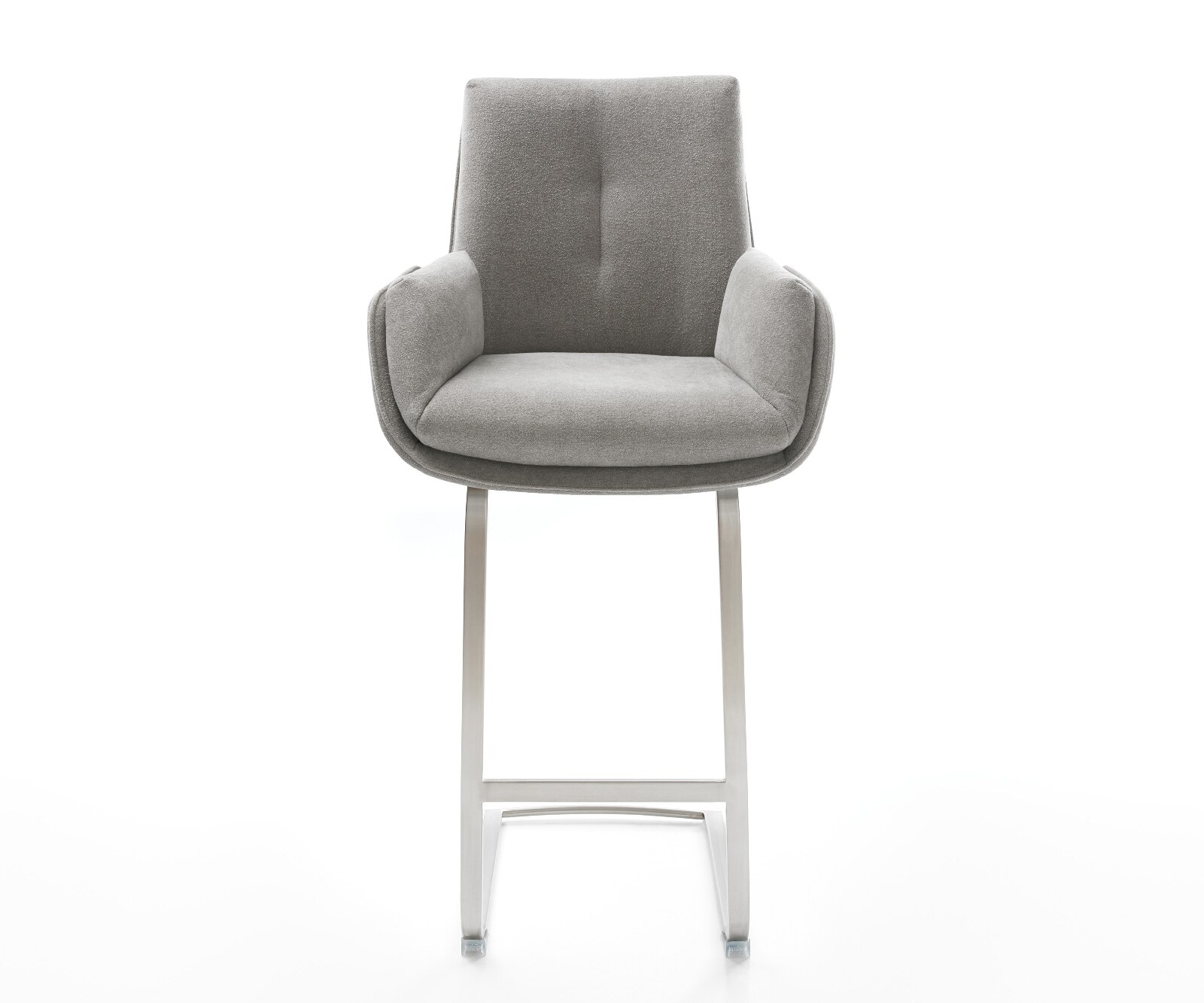 Бар стол Clea-Flex текстурирана тъкан меко сиво конзола плоска неръждаема стомана 1