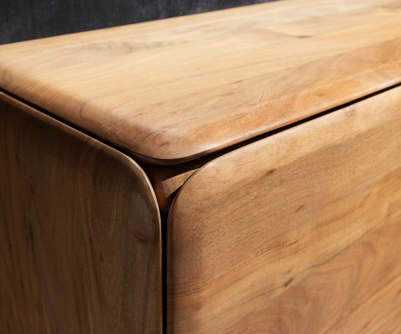 ТВ шкаф Shavani 200 cm акация естествена 4 врати плаващи 6