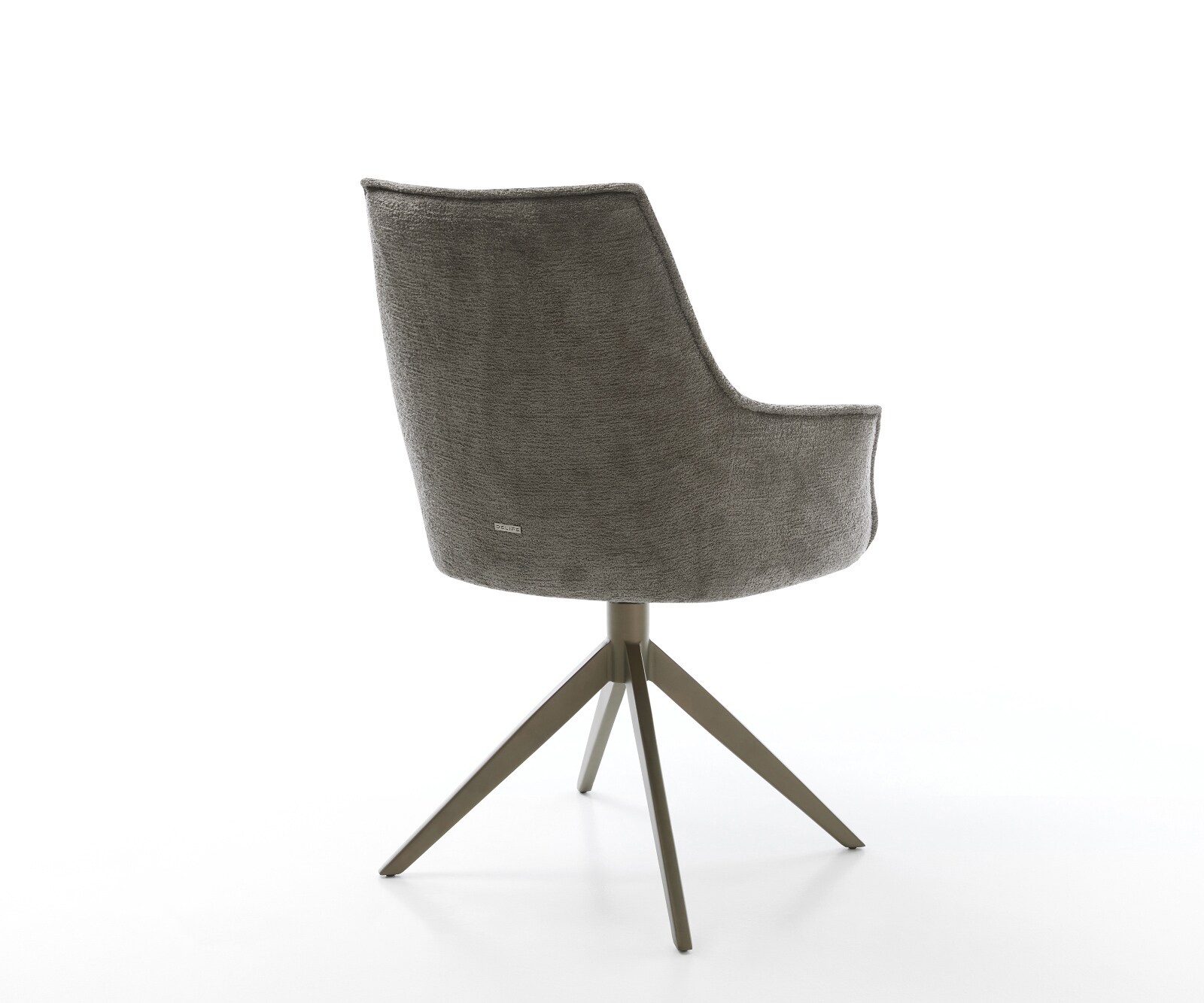 Въртящ се стол Alja-Flex с подлакътници Bouclé Soft mud Кръстосана рамка широка Ефектно покритие Титан 360° въртене Люлееща се функция Ядро от джобни пружини 5