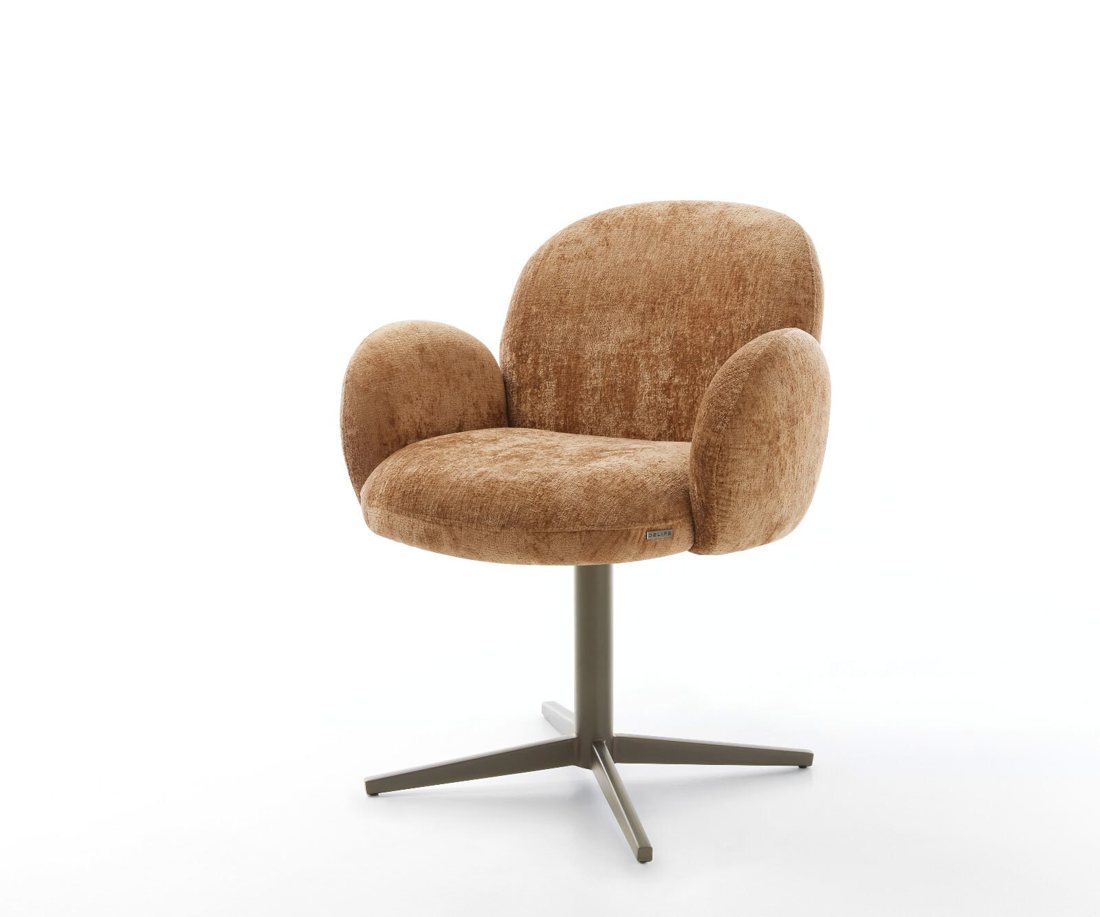 Врътящ се стол с подлакътници Шенил Ръжда Офис основа  Titan 360° въртящ се Покет пружина Nube-Flex 1