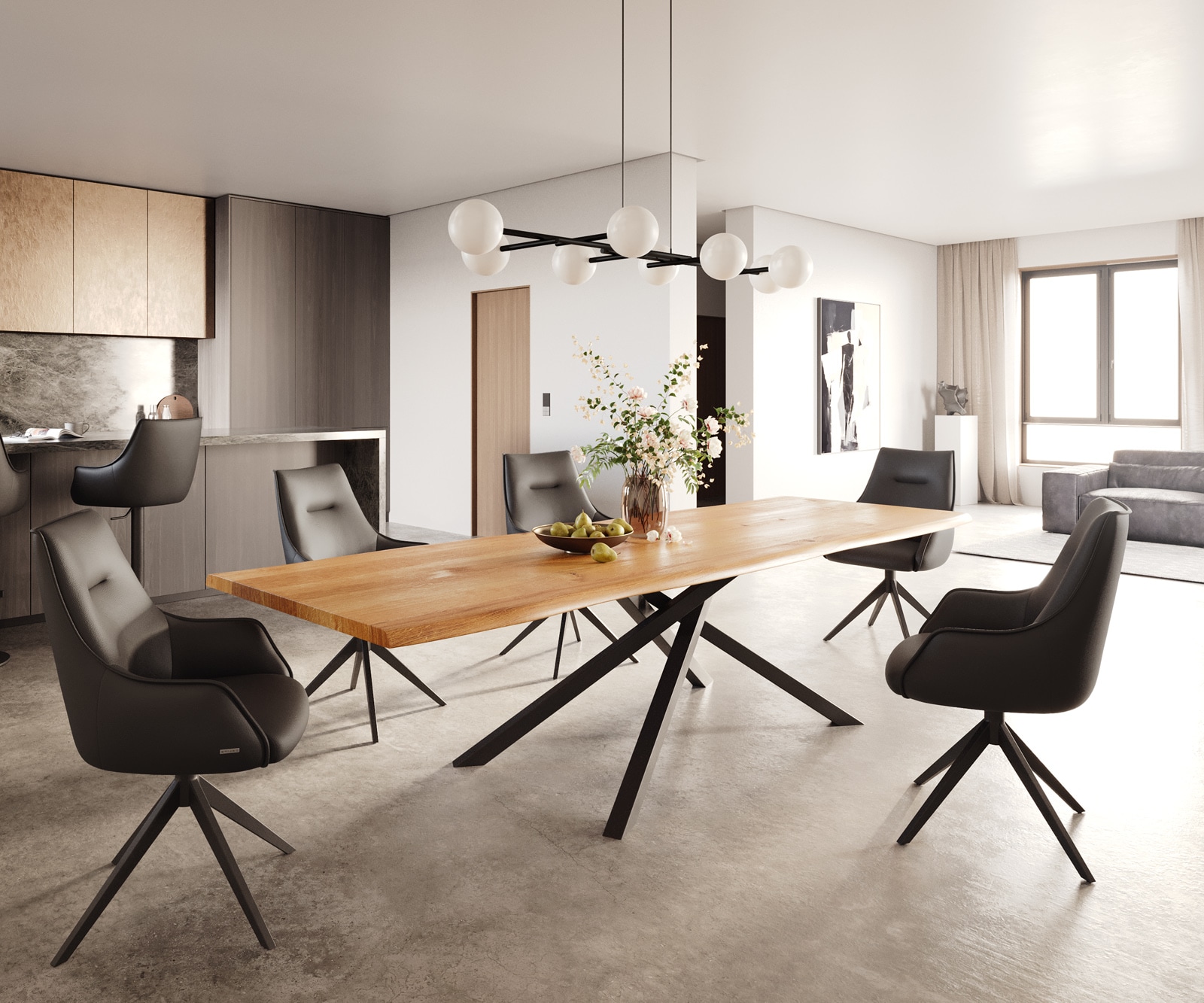 Основа за маса Черен Метал за плотове на маси от 200 cm Паяк 2