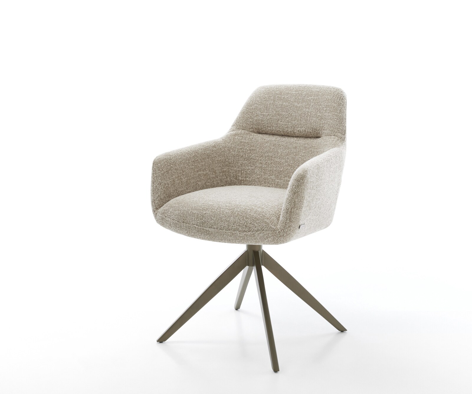 Въртящ се стол Pejo-Flex тъкан Soft Beige Кръстосана рамка широка Ефектно покритие Титаниево завъртане на 360° Люлееща се функция Ядро от джобни пружини 1