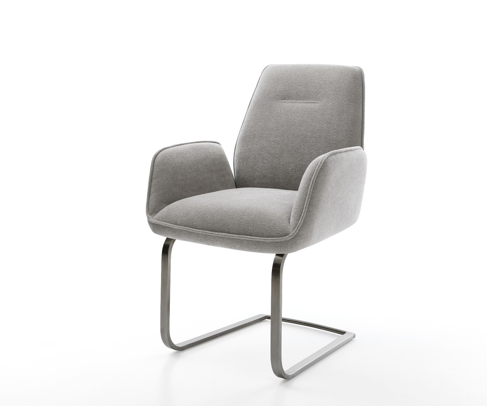 Конзолен стол Zoa-Flex текстурирана тъкан меко сиво конзолен стол плосък графит джоб пружина сърцевина 1